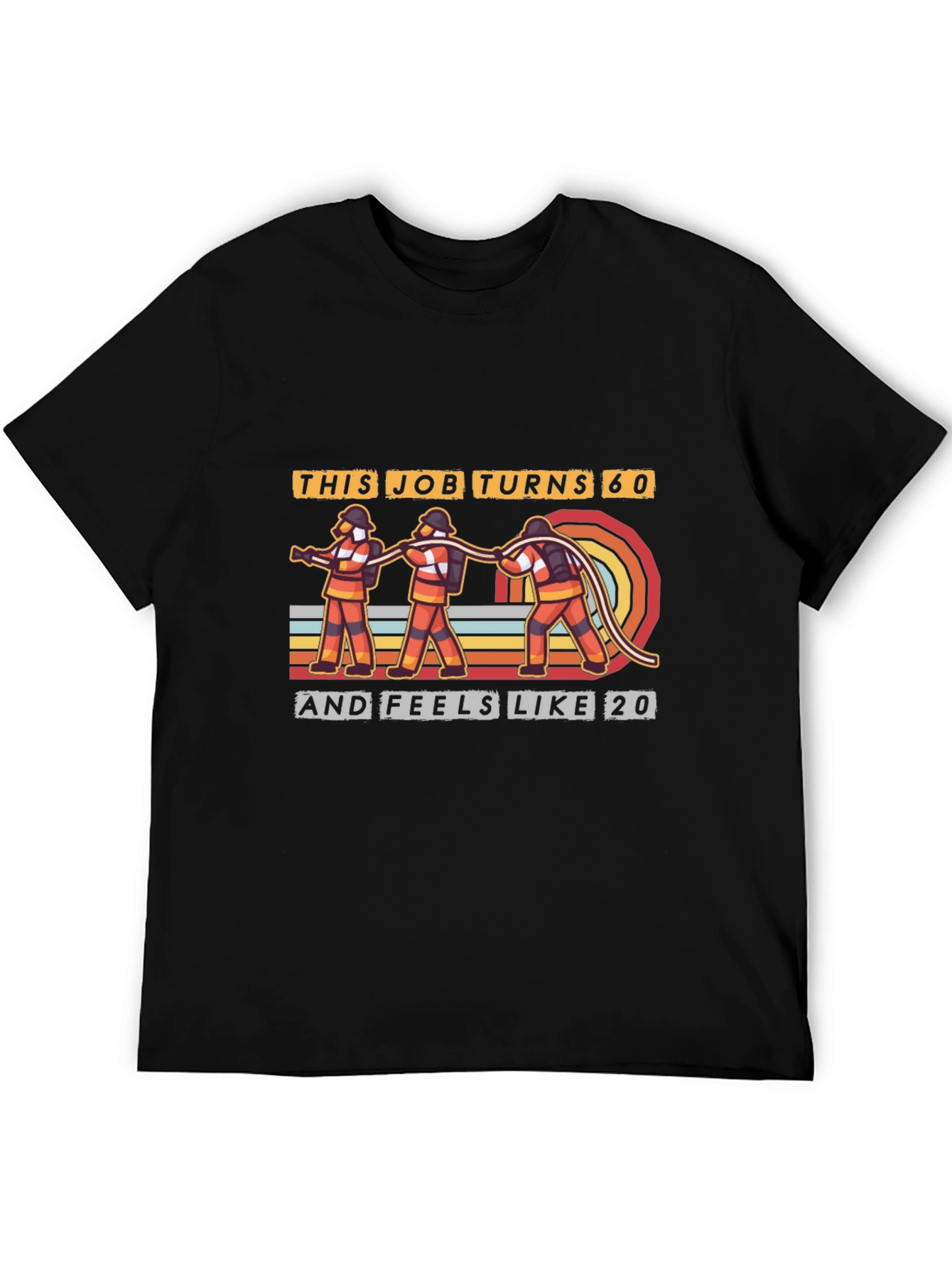 Black Firefighter 'This Job Turns 60' Graphic T-Shirt view 5