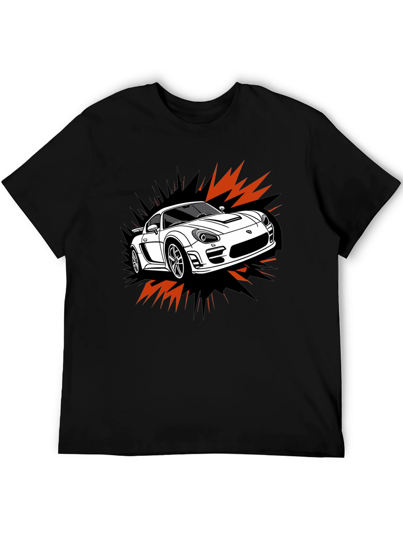 Black Cool Car Graphic T-Shirt view 5