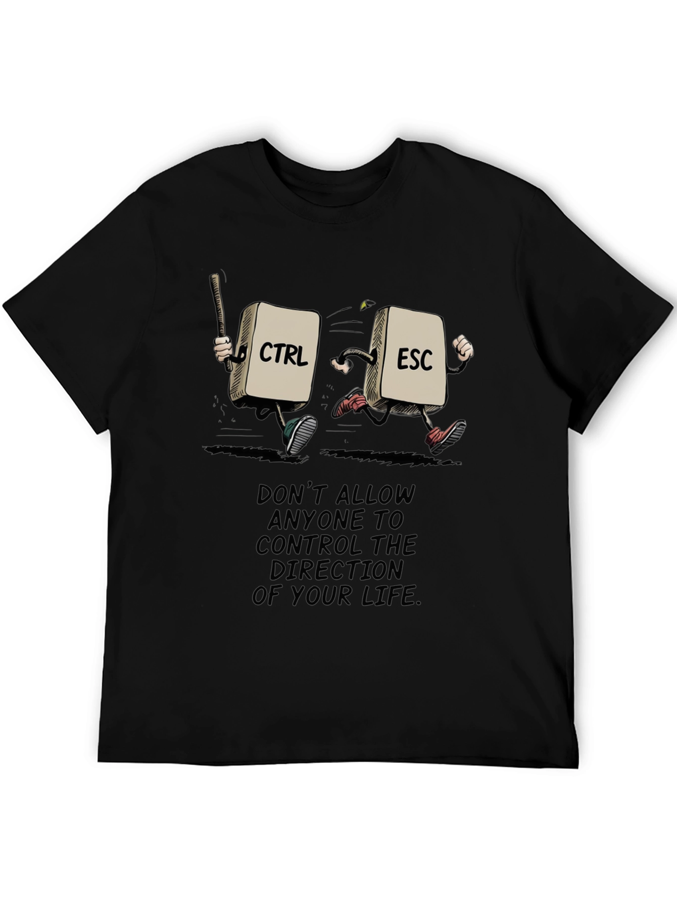 Black Control Escape T-Shirt: Be The Master of Your Life view 5