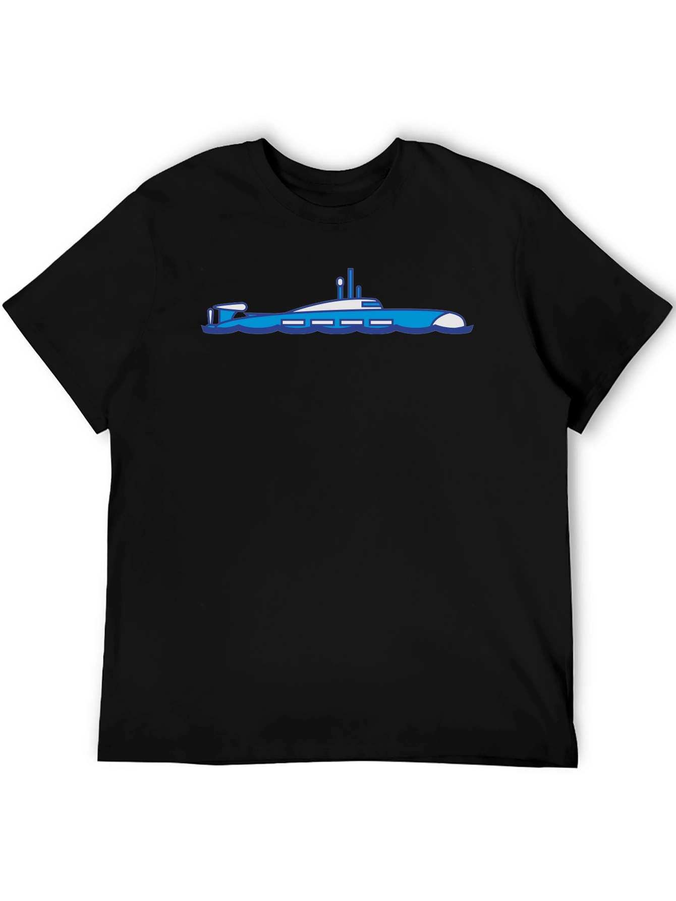 Black Submarine Graphic T-Shirt - Bold Black Cotton Tee view 5
