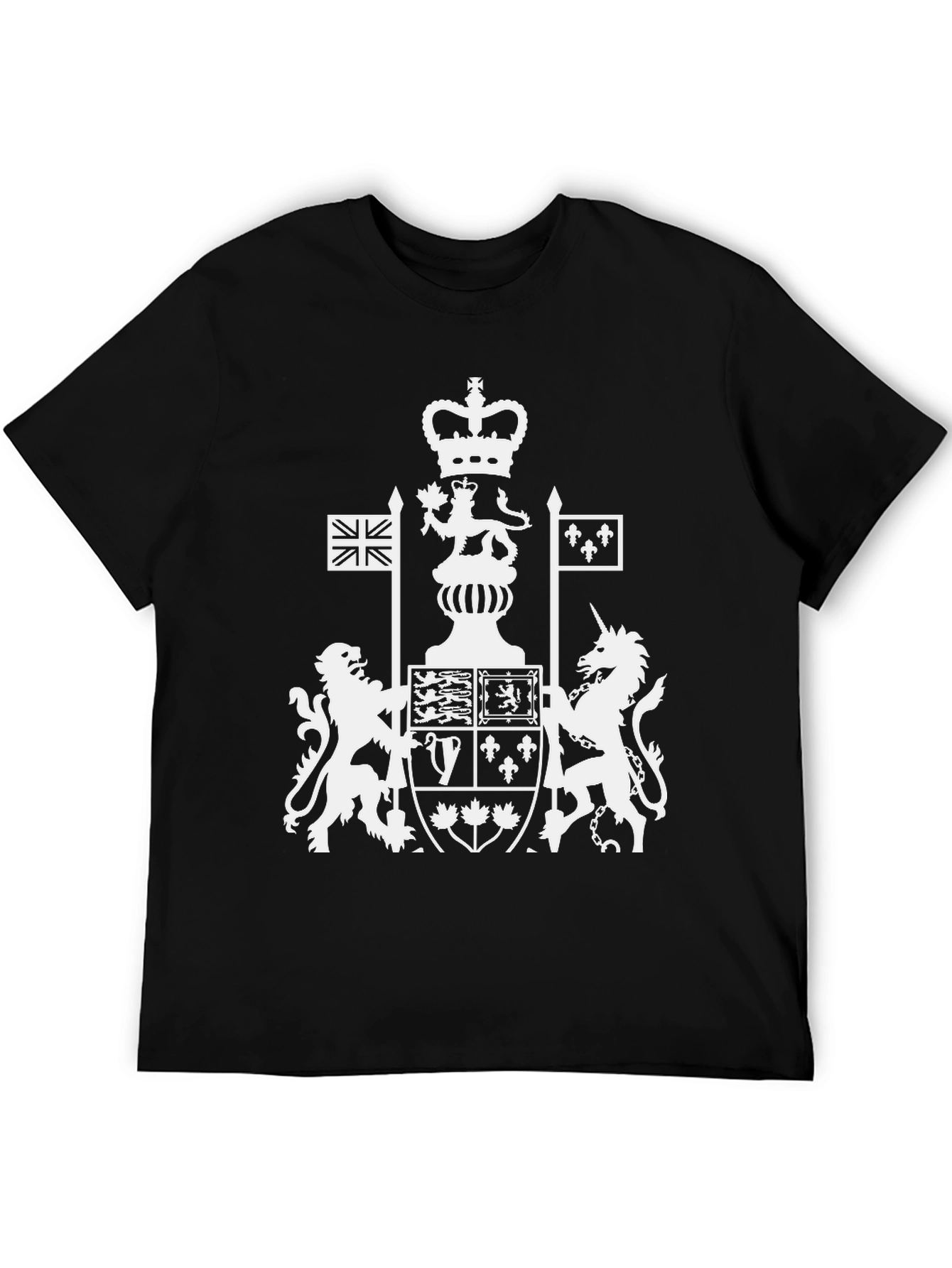 Black Black T-Shirt with White Royal Coat of Arms Graphic view 5
