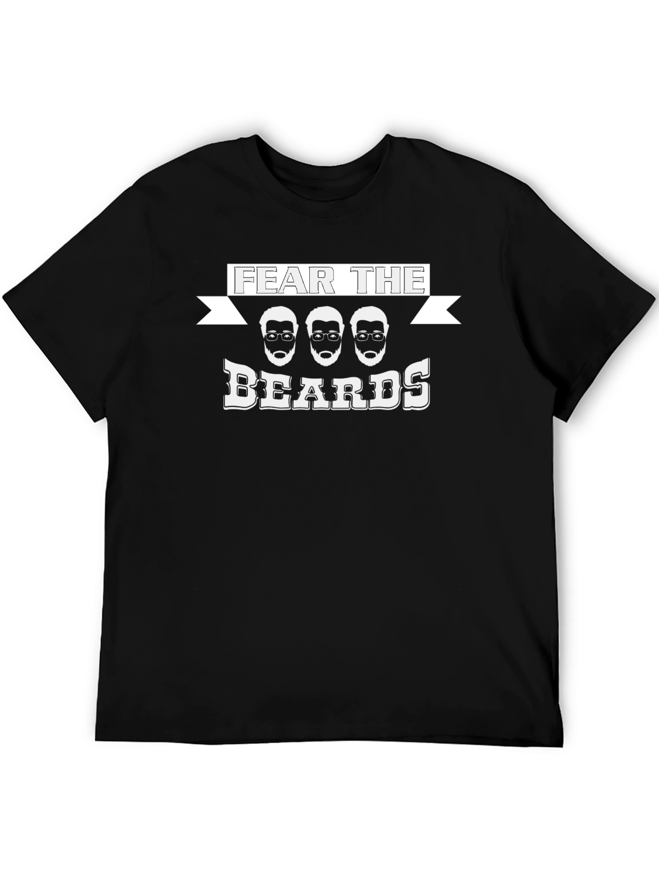 Black Fear The Beards Graphic T-Shirt - Black view 5