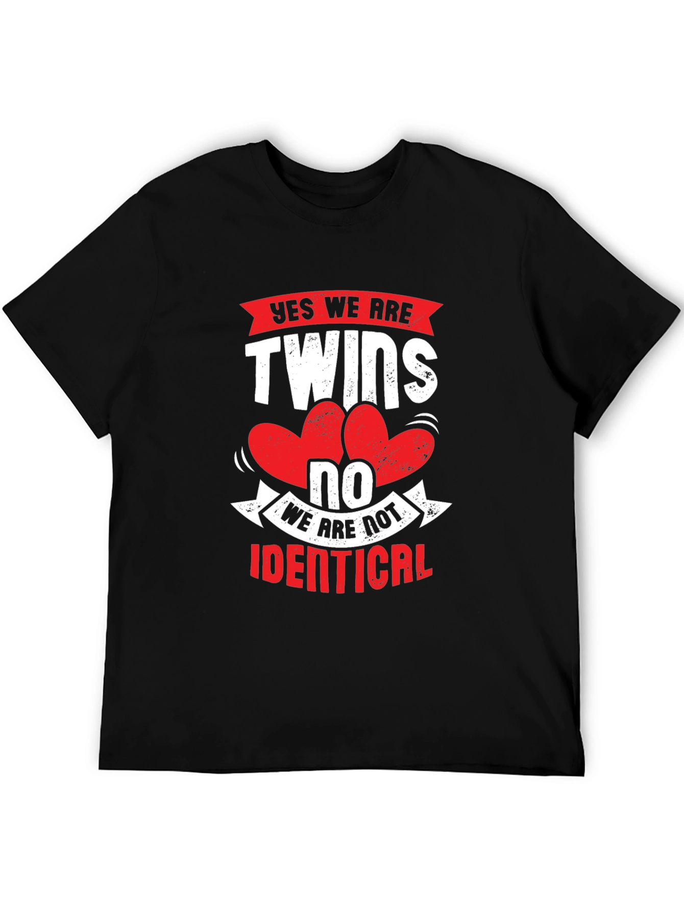 Black Yes We Are Twins T-Shirt - Novelty Tee view 5