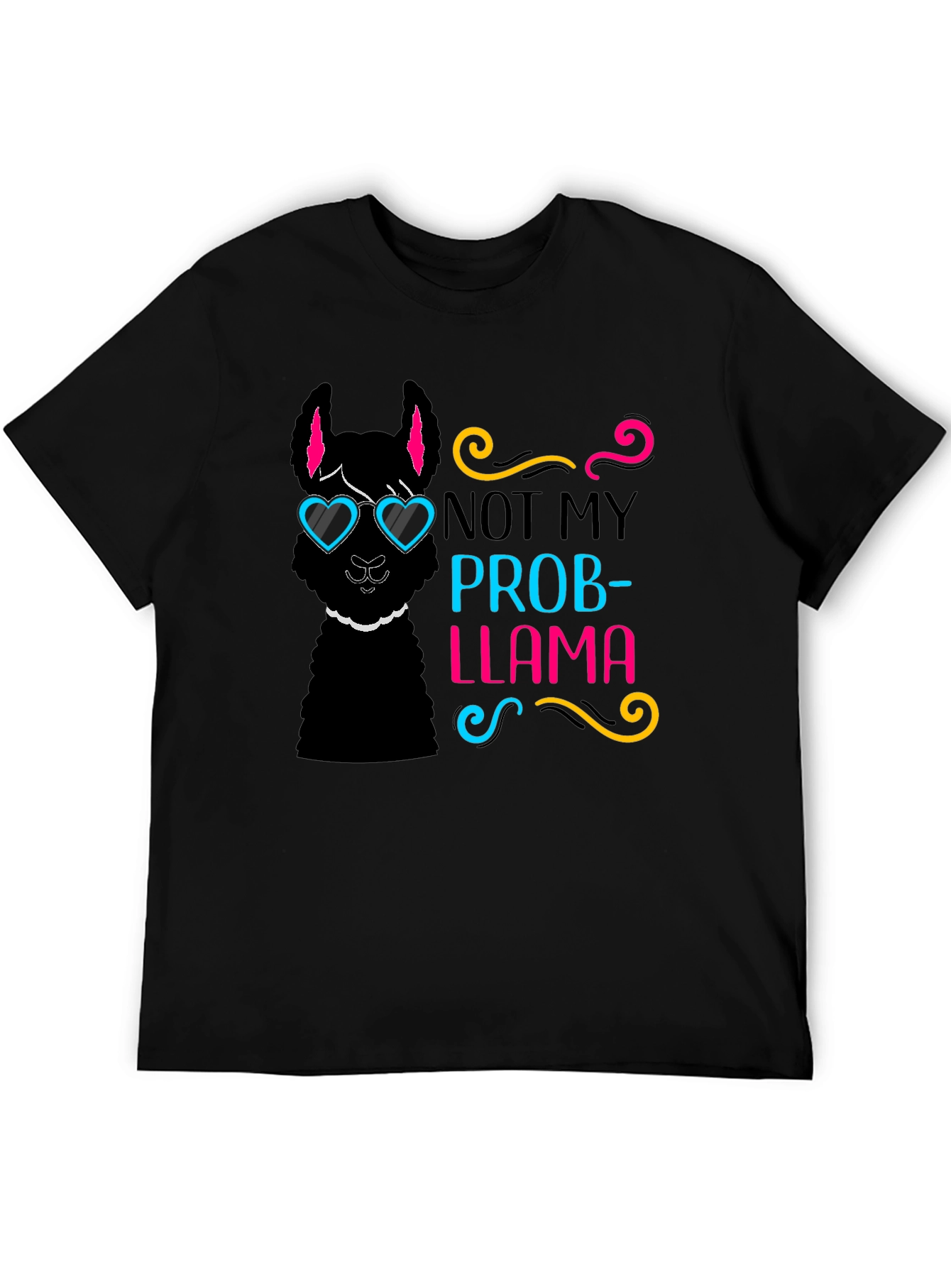 Black Not My Prob-Llama T-Shirt, Funny Graphic Tee view 5
