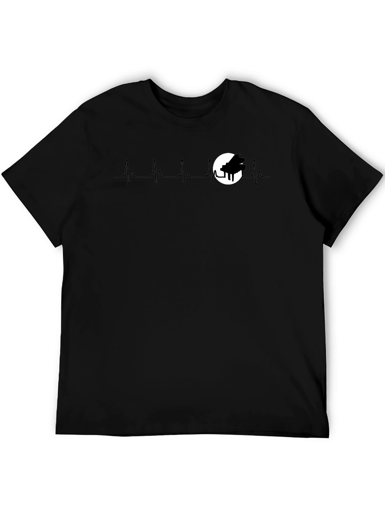 Black Piano Heartbeat T-Shirt - Musician Tee view 5