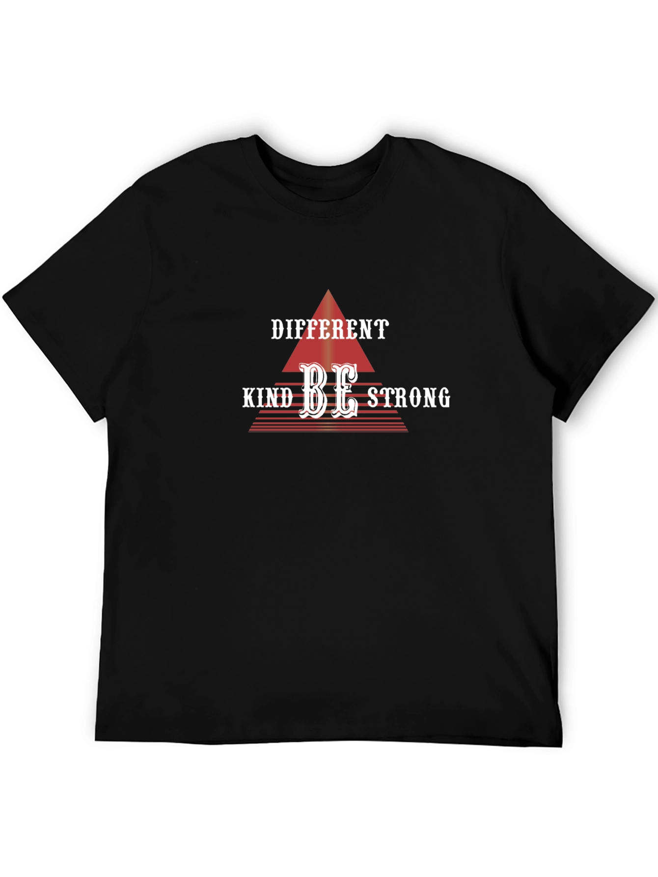 Black Be Different Be Kind Be Strong Graphic Tee view 5