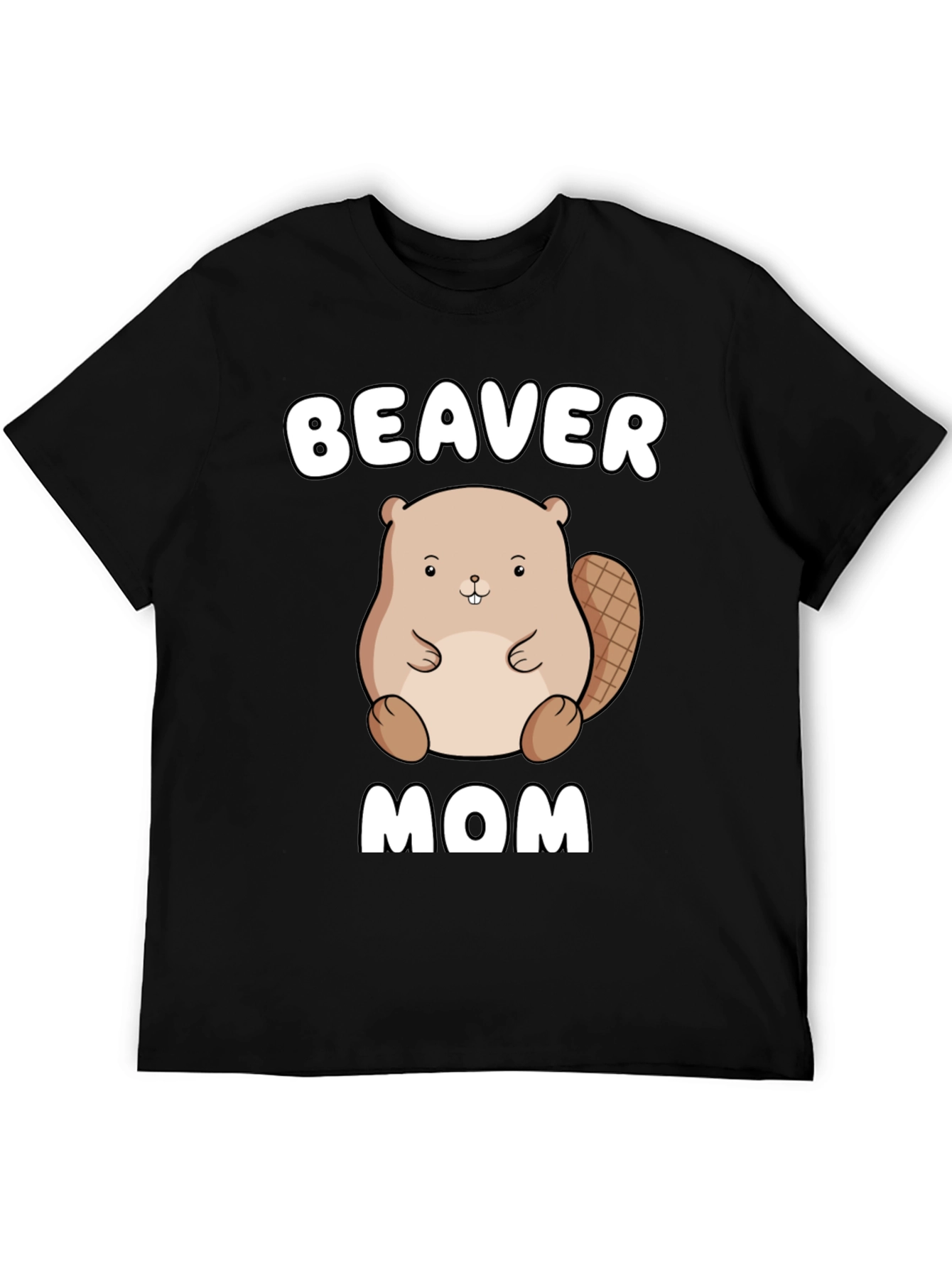 Black Beaver Mom Graphic Tee - Unisex Cotton T-Shirt view 5