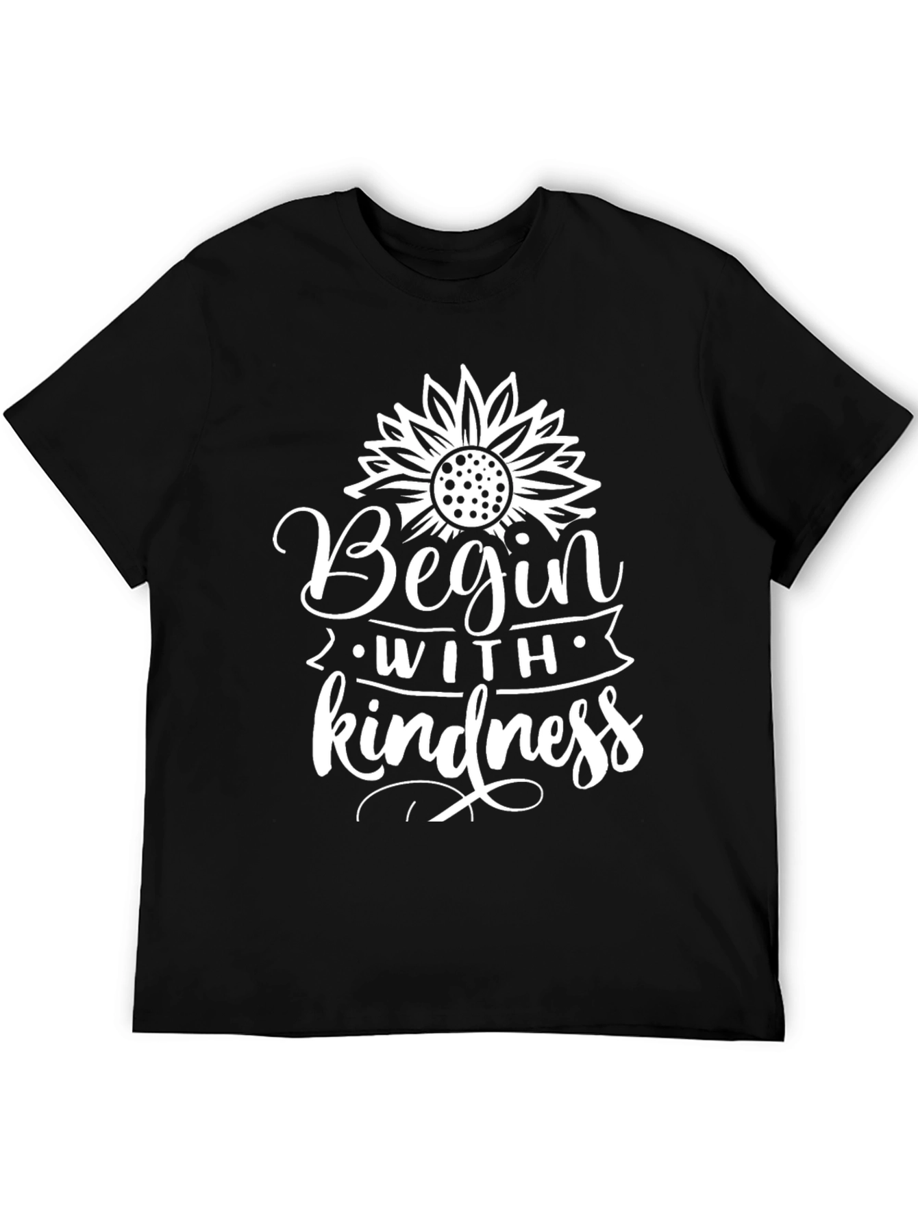 Black Begin With Kindness Graphic Tee view 5