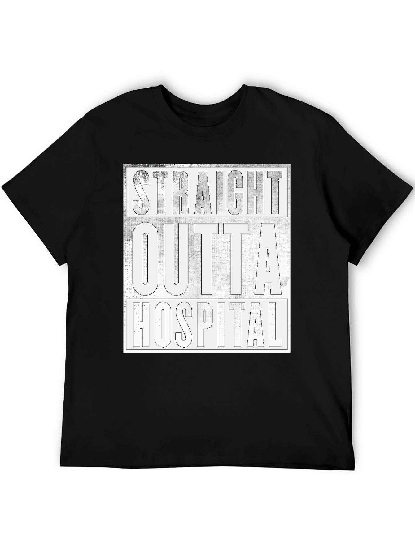 Black Straight Outta Hospital Graphic Tee view 5