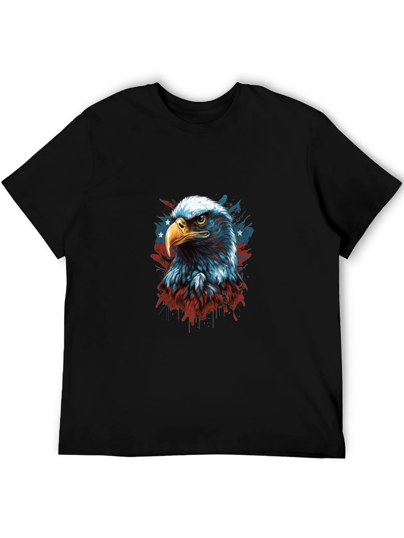 Black Patriotic Eagle Graphic Tee - Men's Black T-Shirt view 5