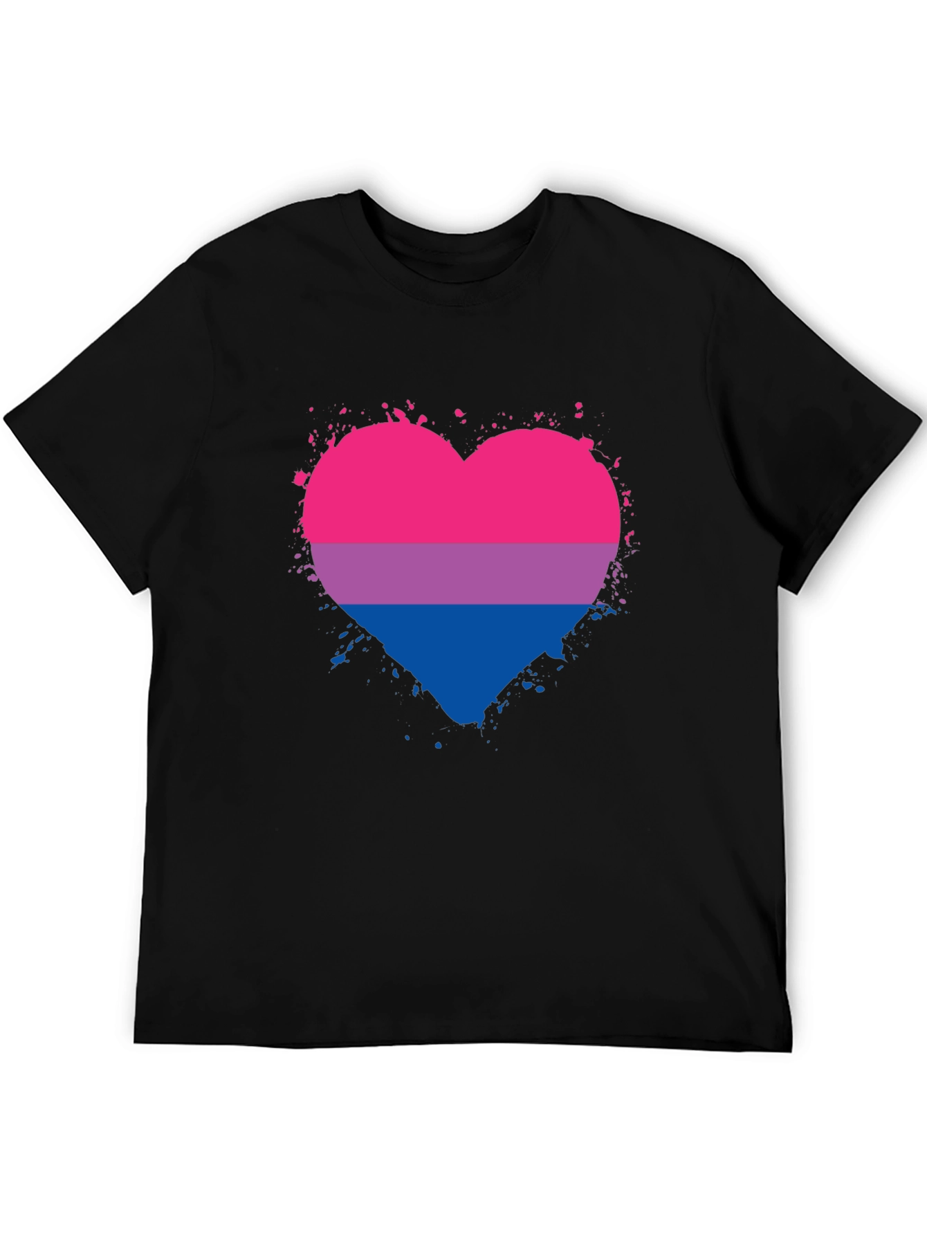 Black Bisexual Pride Heart Graphic T-Shirt view 5
