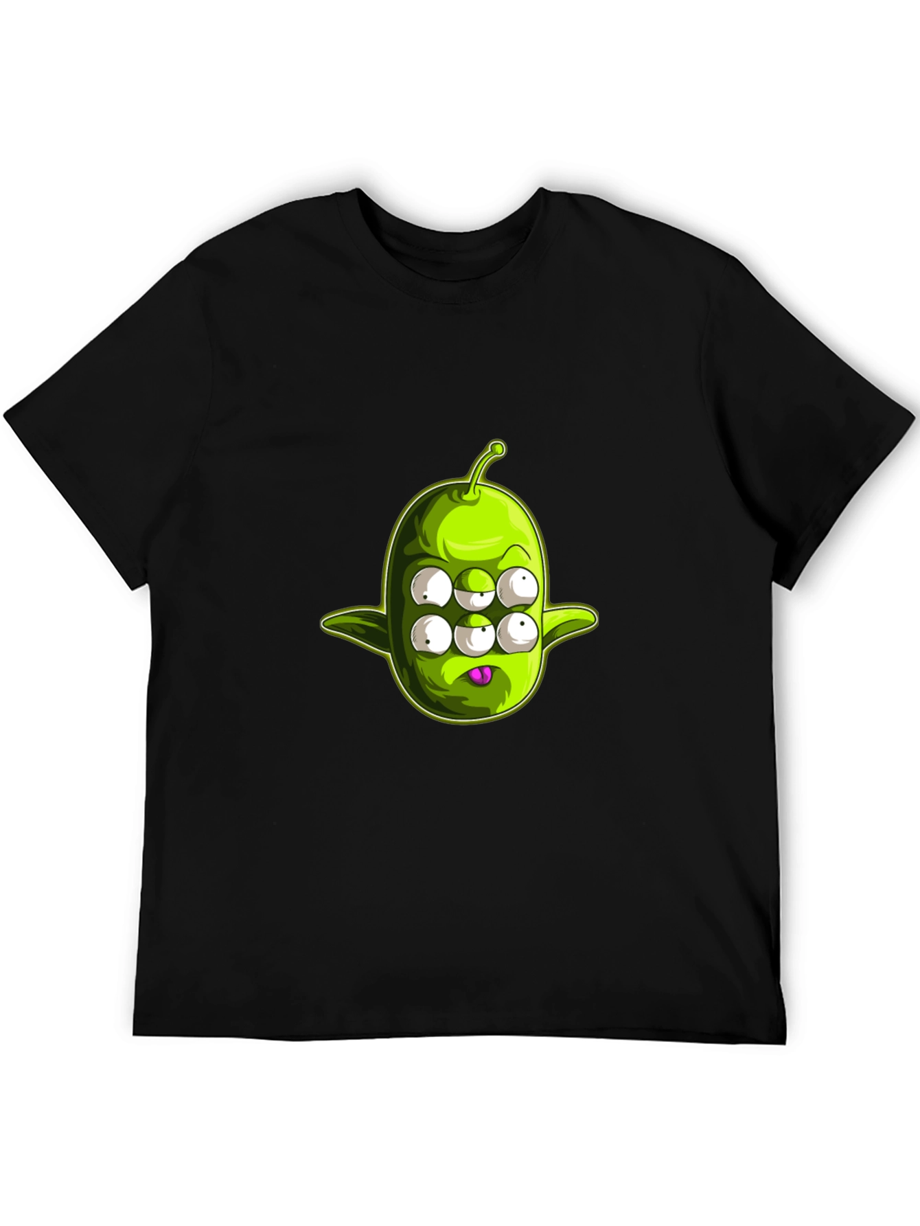 Black Six-Eyed Alien Graphic Tee - Men's Black T-Shirt view 5