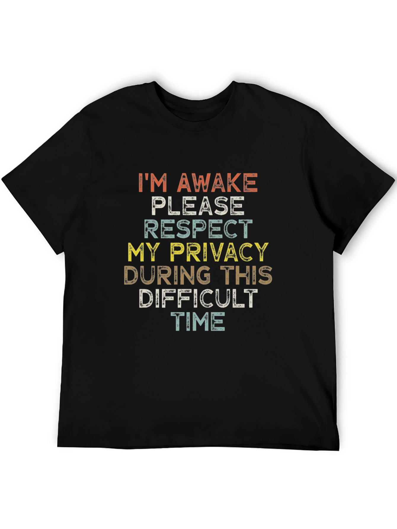 Black Humorous 'I'm Awake' Graphic T-Shirt view 5
