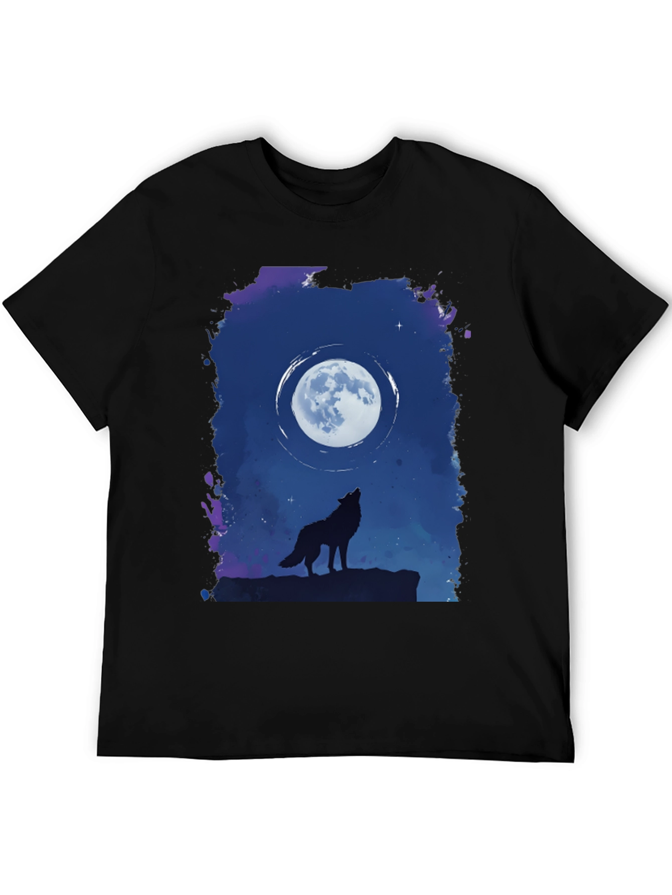 Black Wolf Moon Graphic T-Shirt - Black view 5