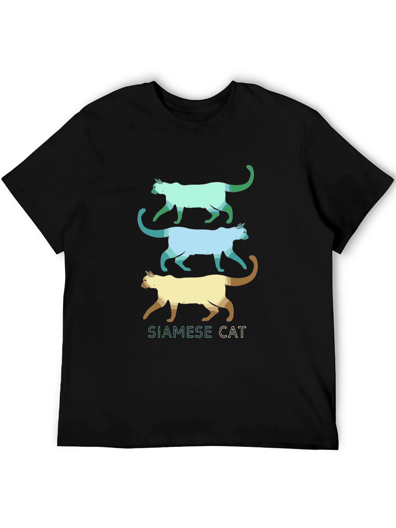 Black Siamese Cat T-Shirt - Cool Cat Design view 5