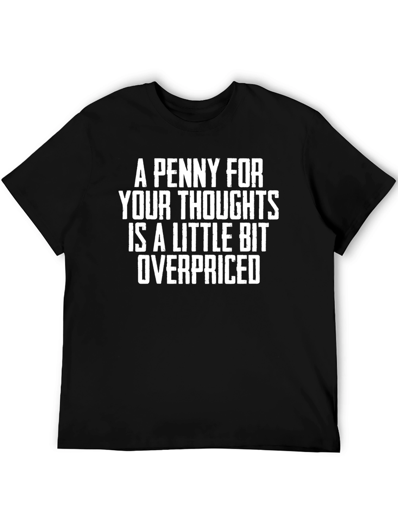 Black Funny Overpriced Thoughts Graphic T-Shirt view 5
