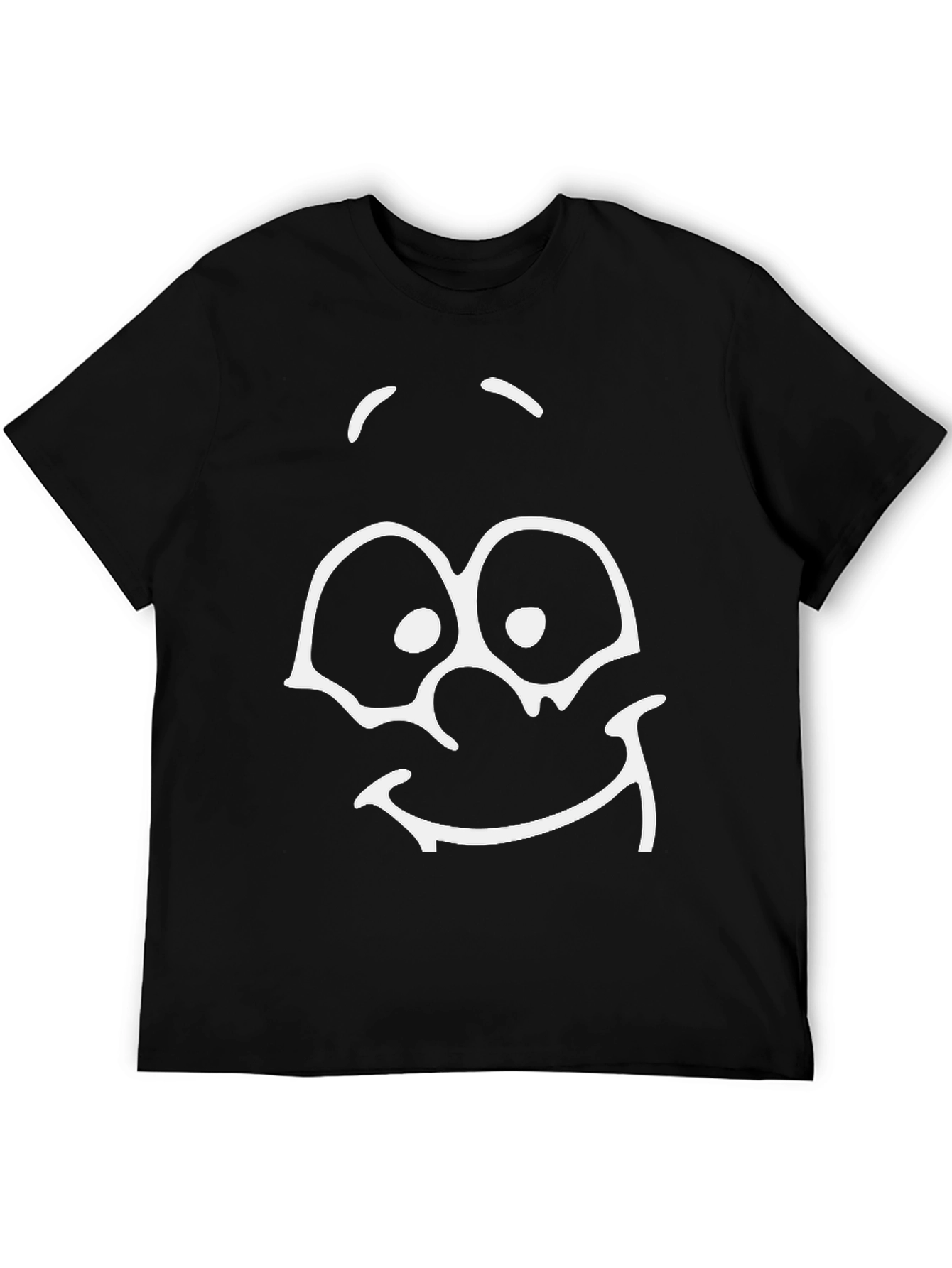Black Funny Face Graphic Black T-Shirt view 5