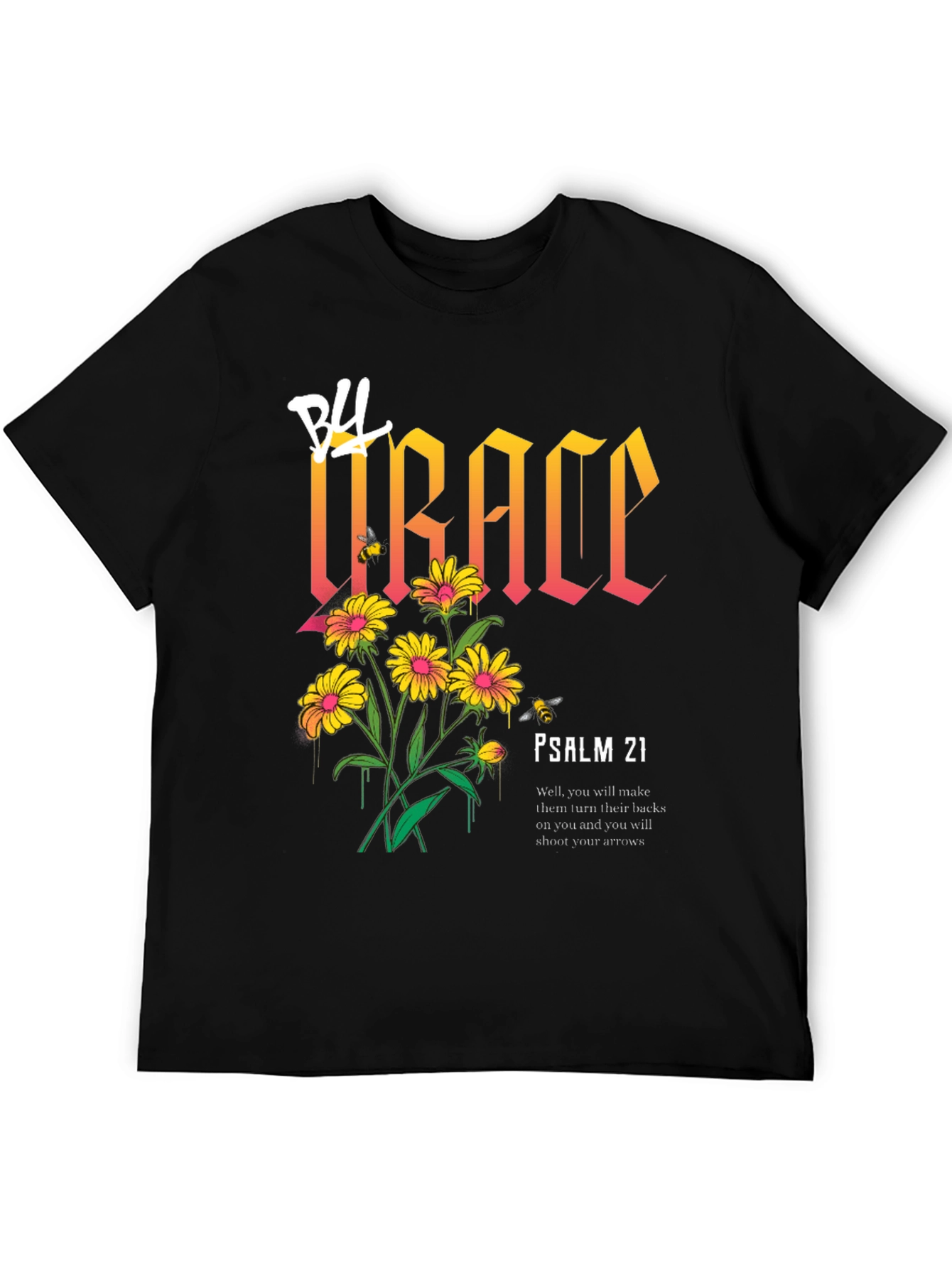 Black Grace Floral Graphic Print T-Shirt view 5