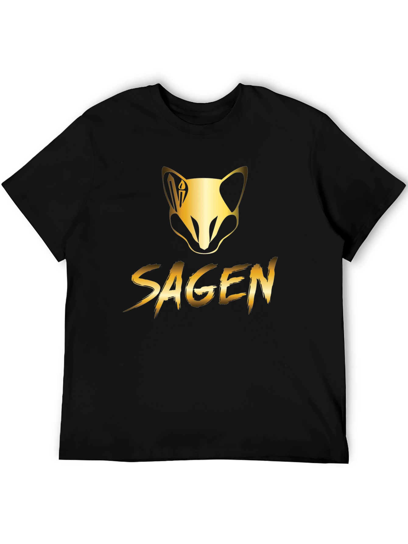 Black Sagen Graphic T-Shirt - Gold Design view 5