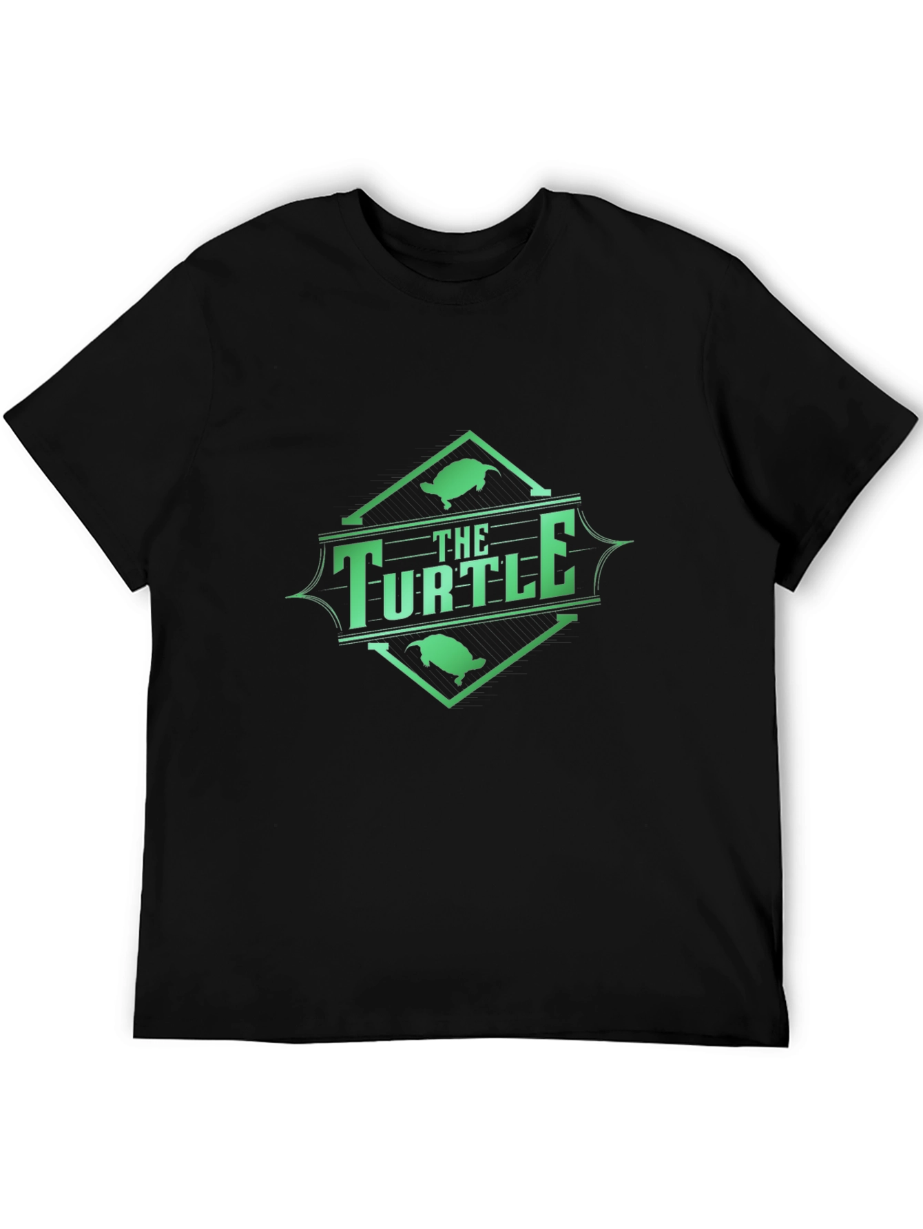 Black The Turtle Graphic Tee - Black Cotton Blend T-Shirt view 5