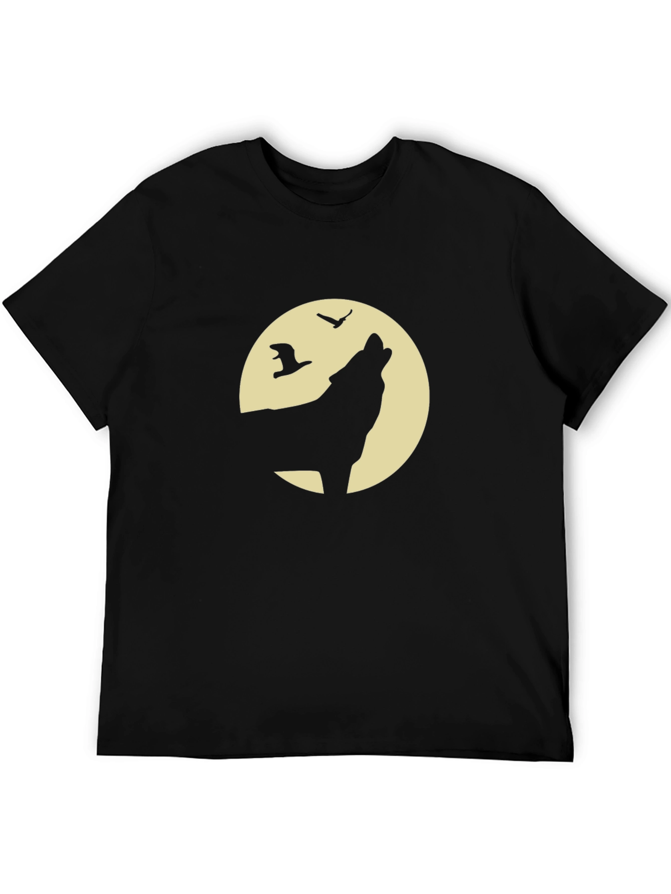 Black Wolf Howling Moon Graphic T-Shirt view 5