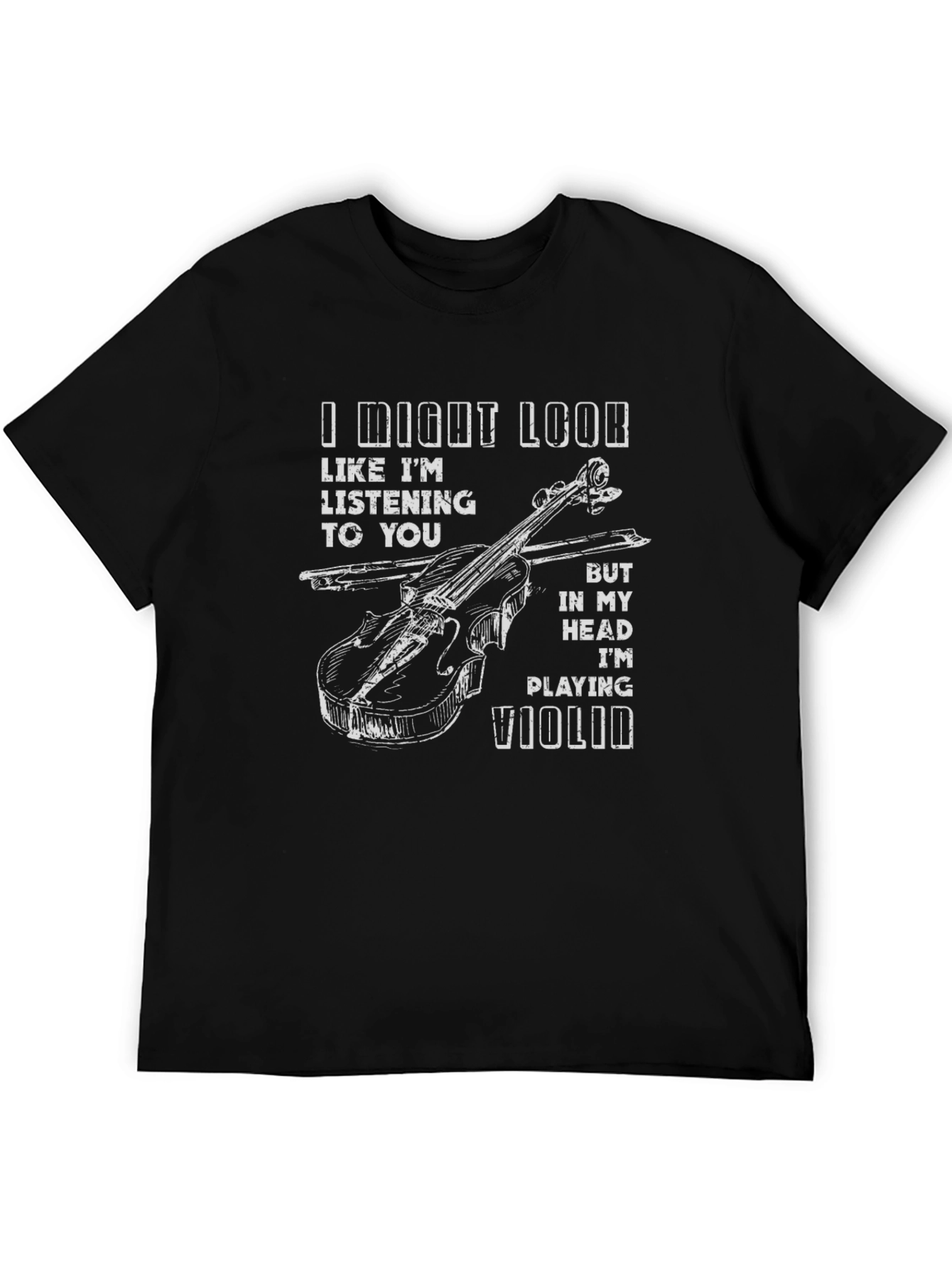 Black Violin Player T-Shirt - Musical Humor Tee view 5