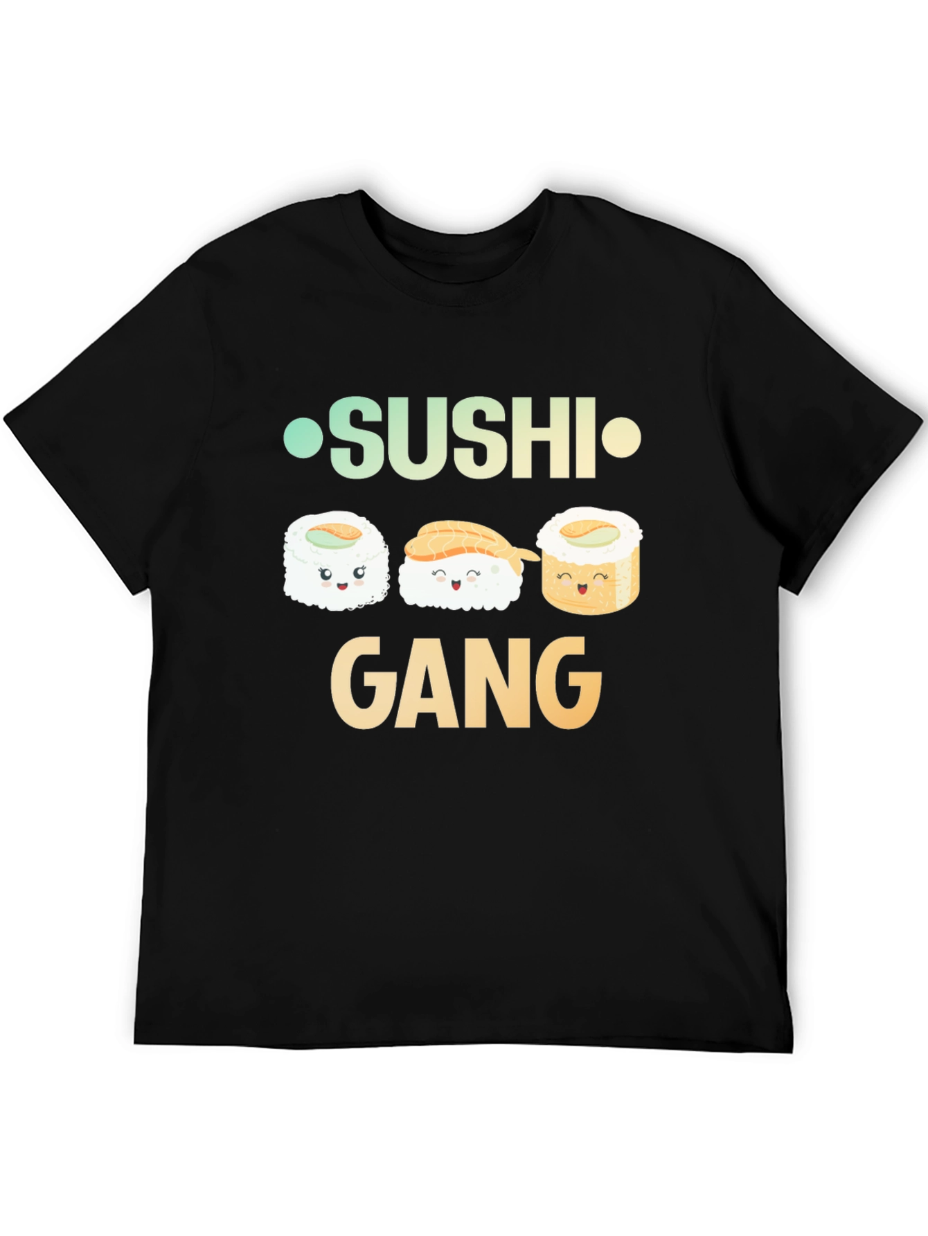 Black Sushi Gang Graphic T-Shirt - Black Crew Neck Tee view 5