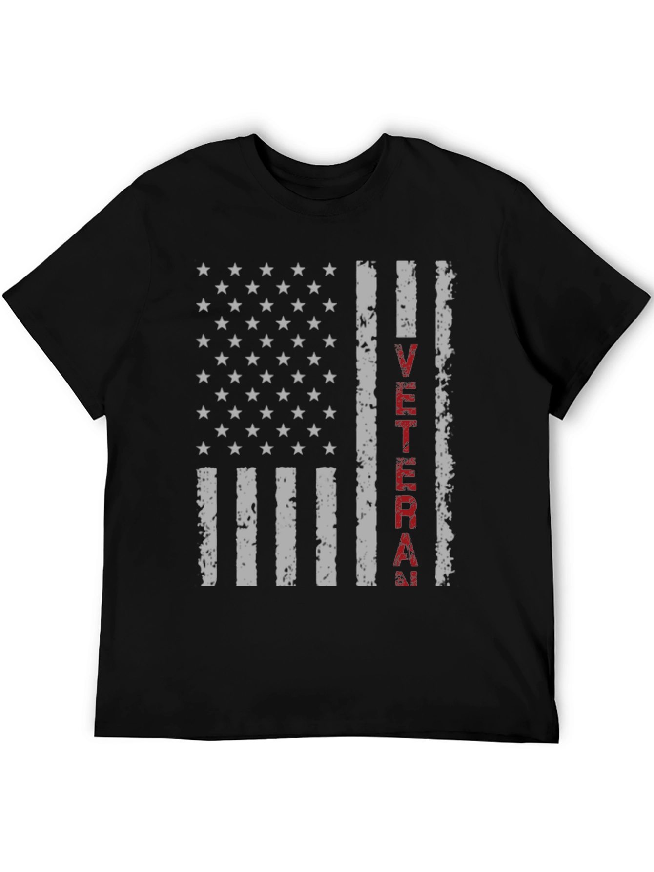 Black Veteran Flag Graphic T-Shirt view 5