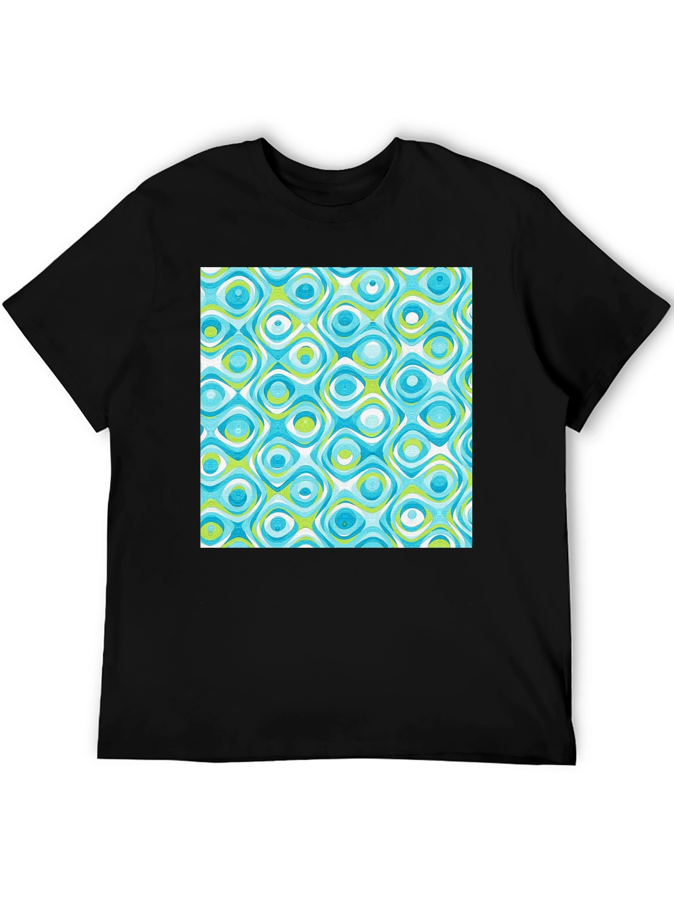 Black Retro Pattern Tee - Cool & Stylish view 5