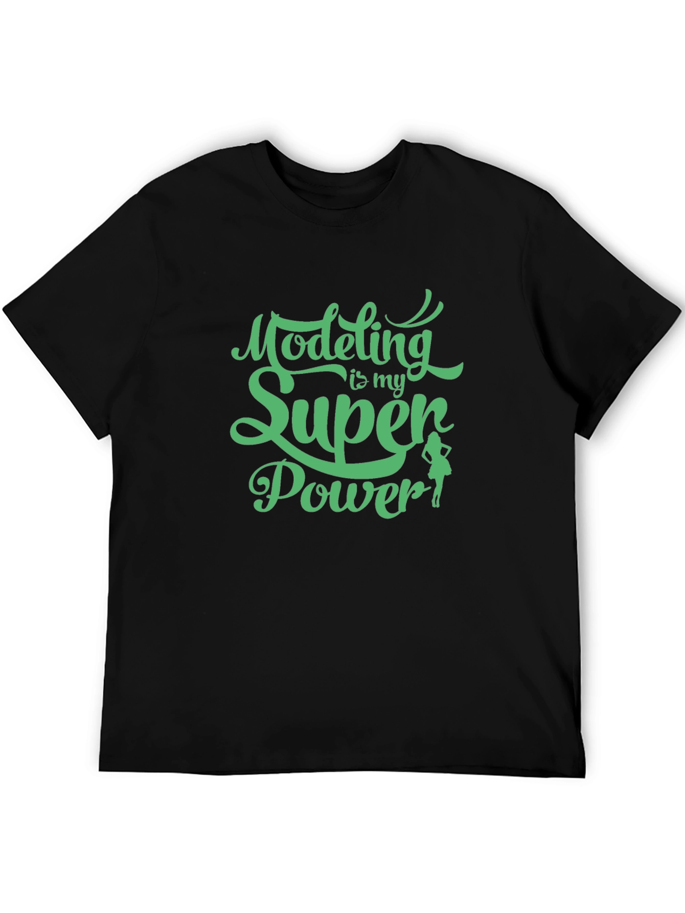 Black Modeling is My Super Power Tee - Black view 5