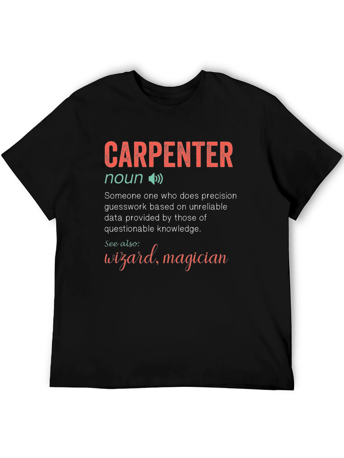 Black Carpenter Definition Graphic Novelty T-Shirt view 5