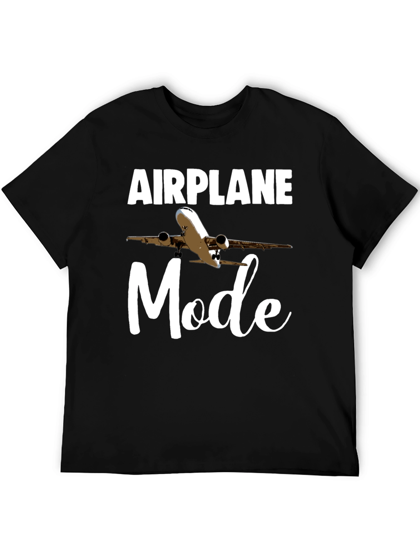 Black Airplane Mode T-Shirt | Funny Travel Tee view 5