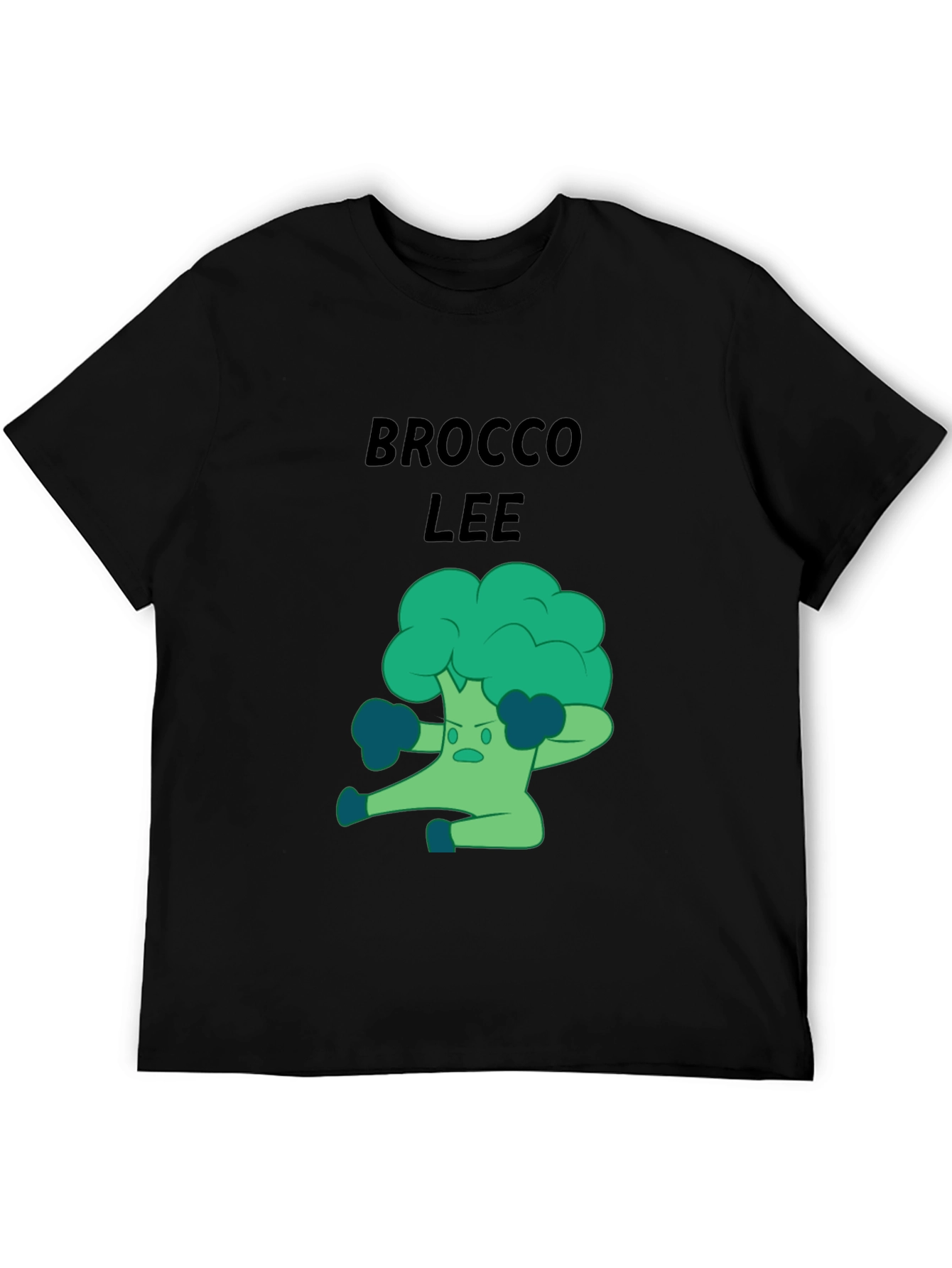 Black Brocco Lee T-Shirt - Funny Vegetable Boxer view 5