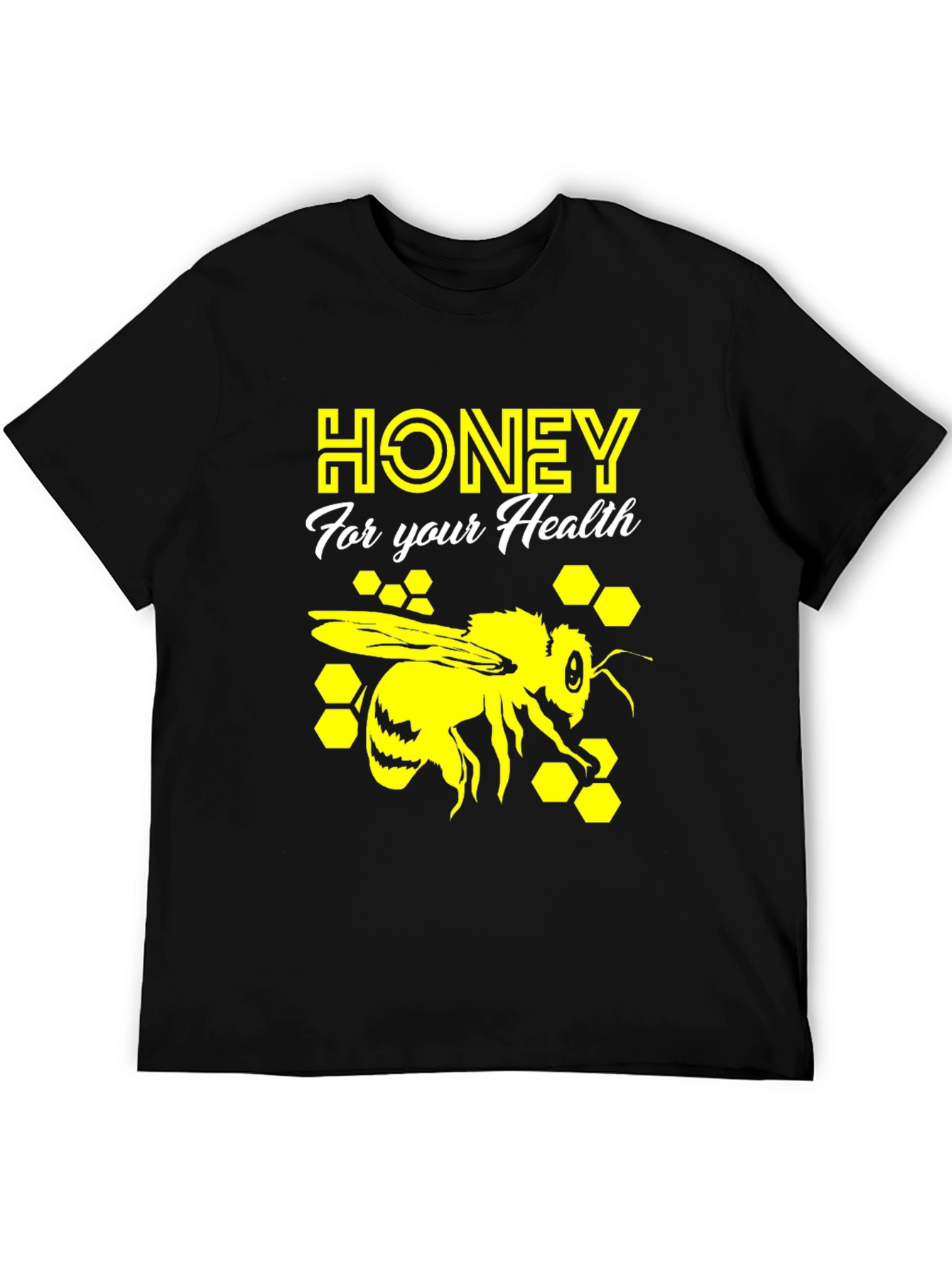 Black Honey Bee Health T-Shirt - Graphic Print Tee view 5