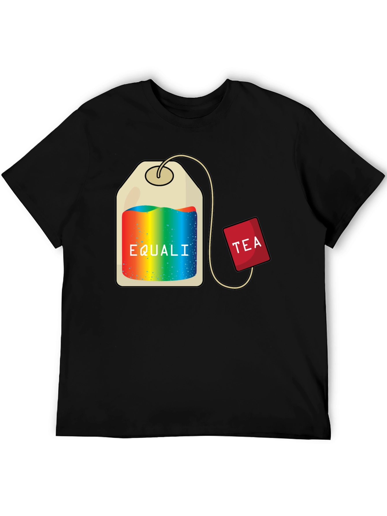 Black Equality Tea T-Shirt - Pride Rainbow Bag Tee view 5