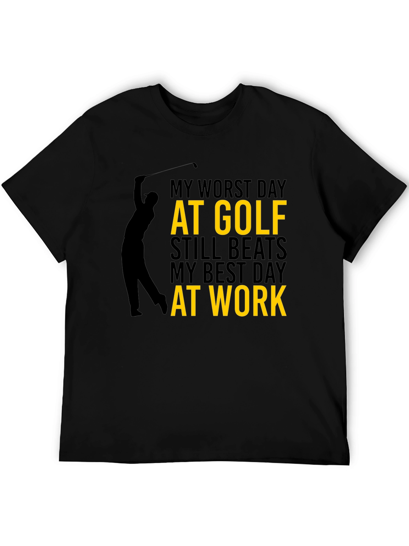 Black Funny Golf T-Shirt: My Worst Day at Golf view 5