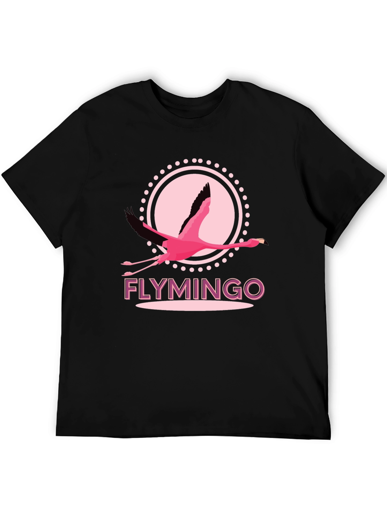 Black Flymingo T-Shirt - Pink Flamingo Graphic Tee view 5