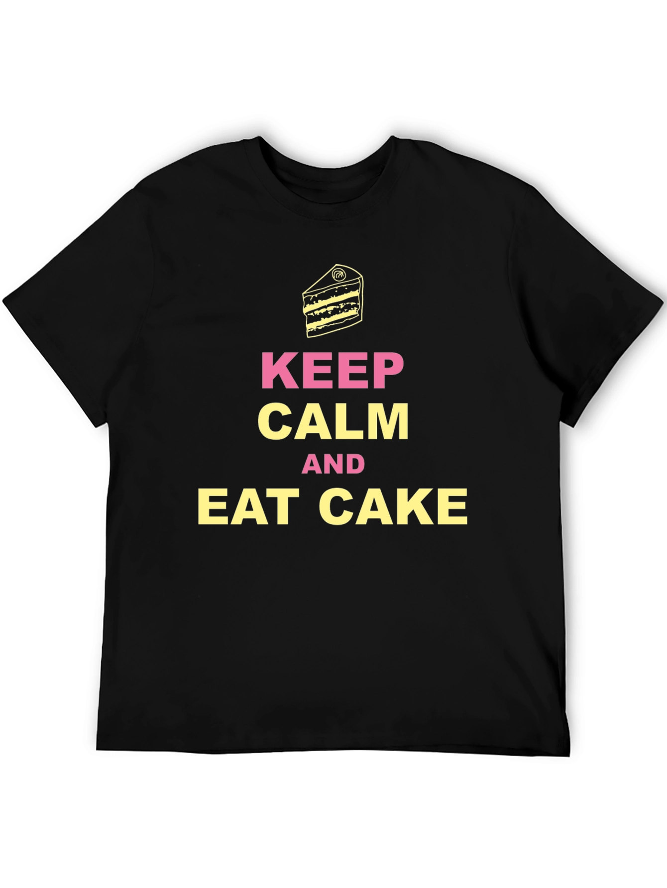 Black Keep Calm Eat Cake T-Shirt view 5
