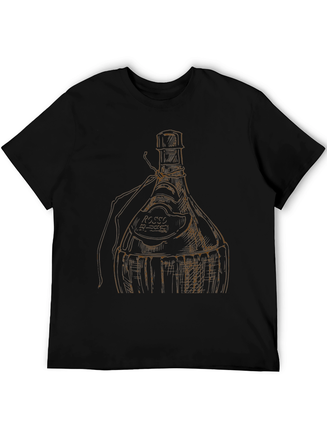 Black Wine Bottle Graphic Tee - Unique Design view 5