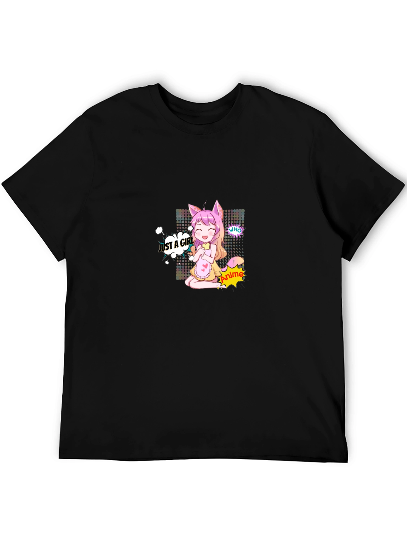 Black Anime Girl Graphic Black T-Shirt view 5