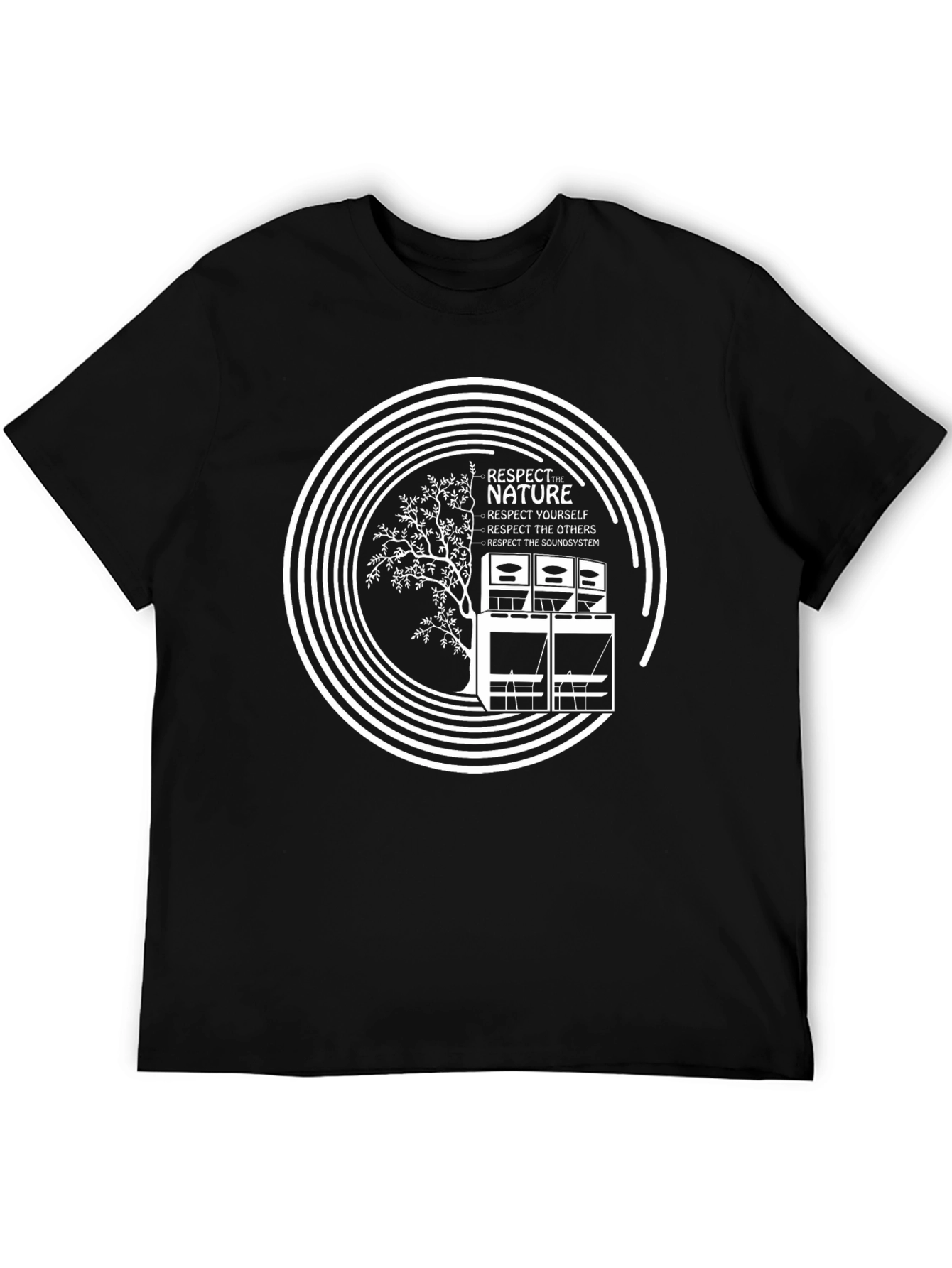Black Respect Nature Graphic Tee - Black view 5