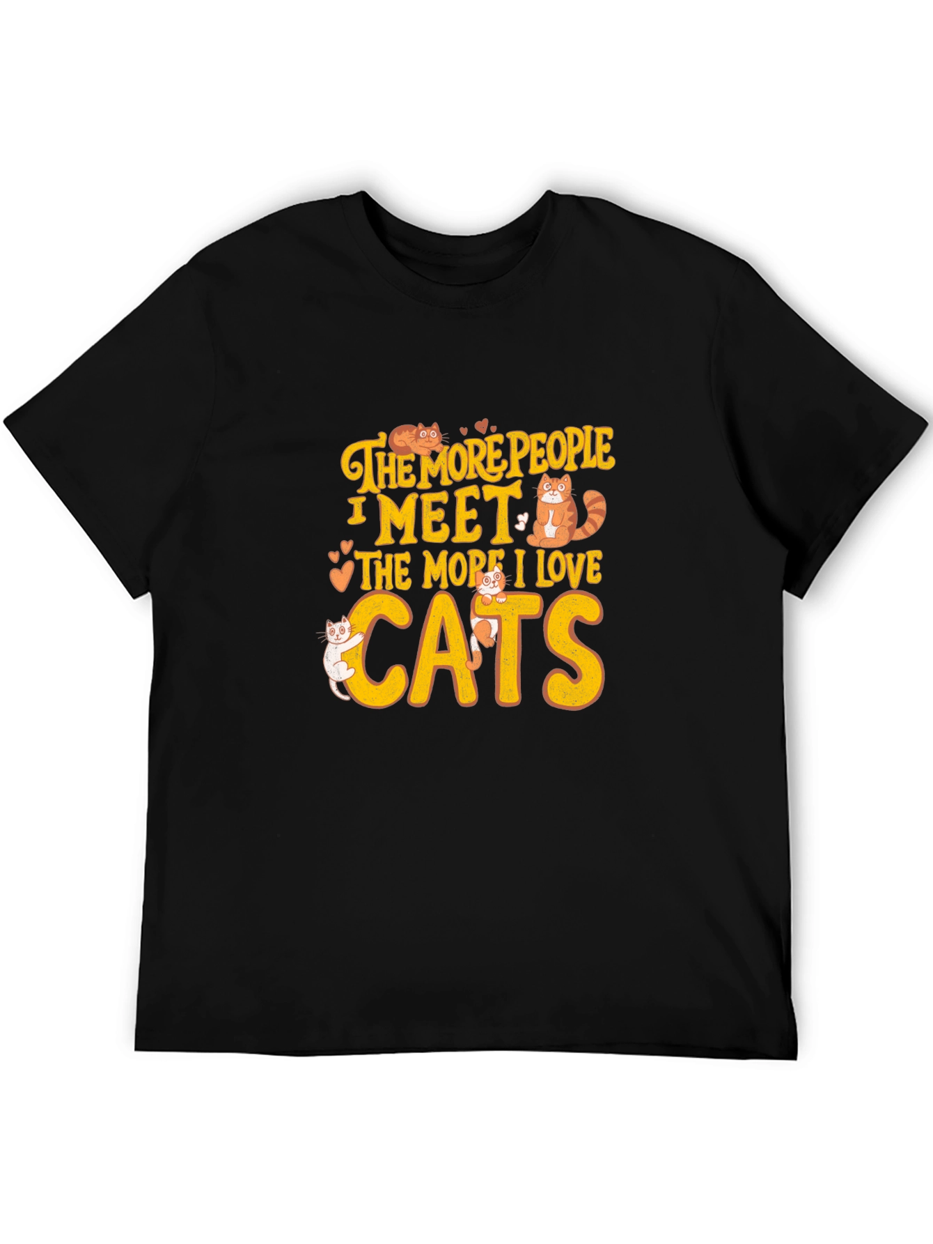 Black Cat Lover T-Shirt: The More I Love Cats view 5
