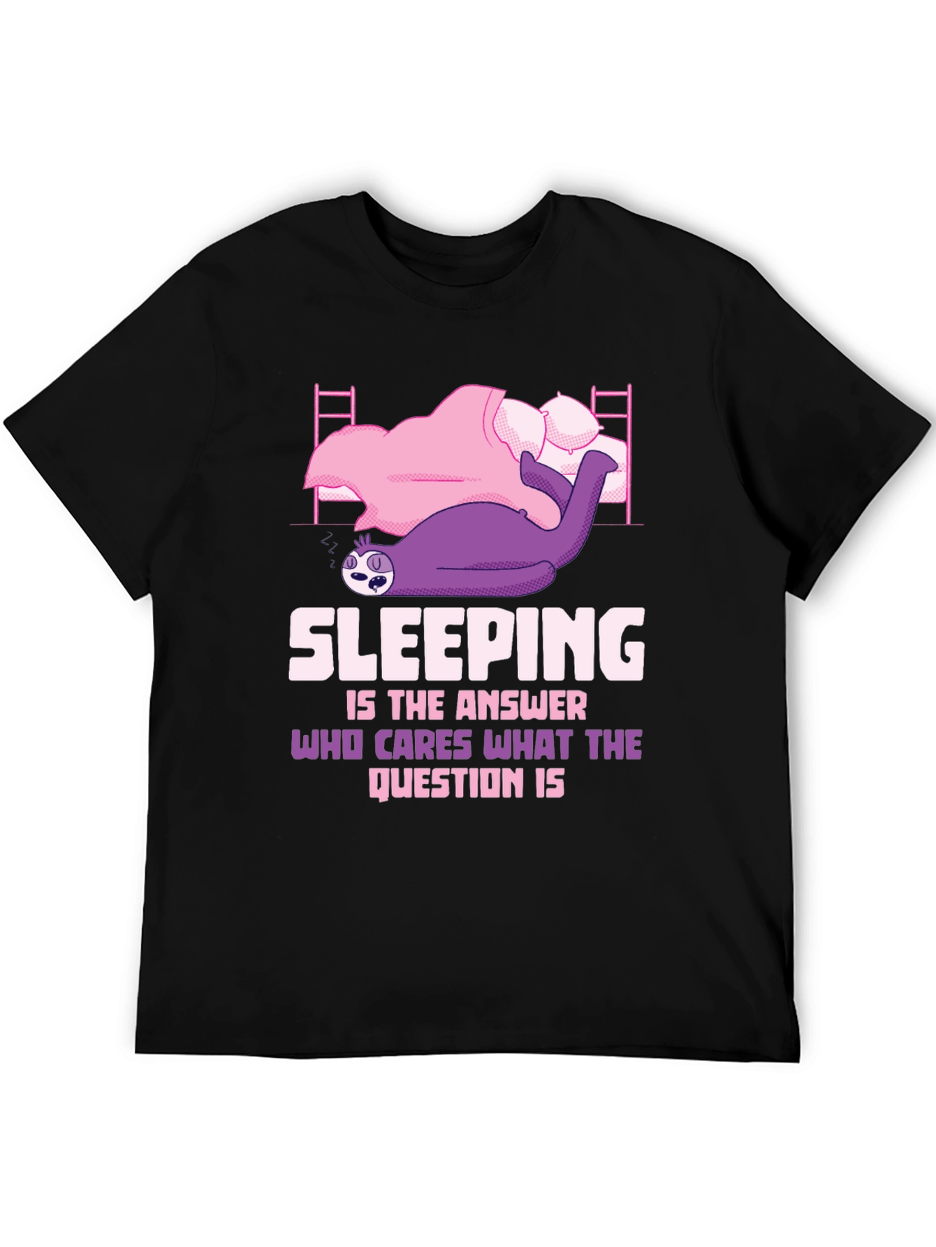 Black Sloth Sleeping T-Shirt - Funny Sleep Lover Tee view 5