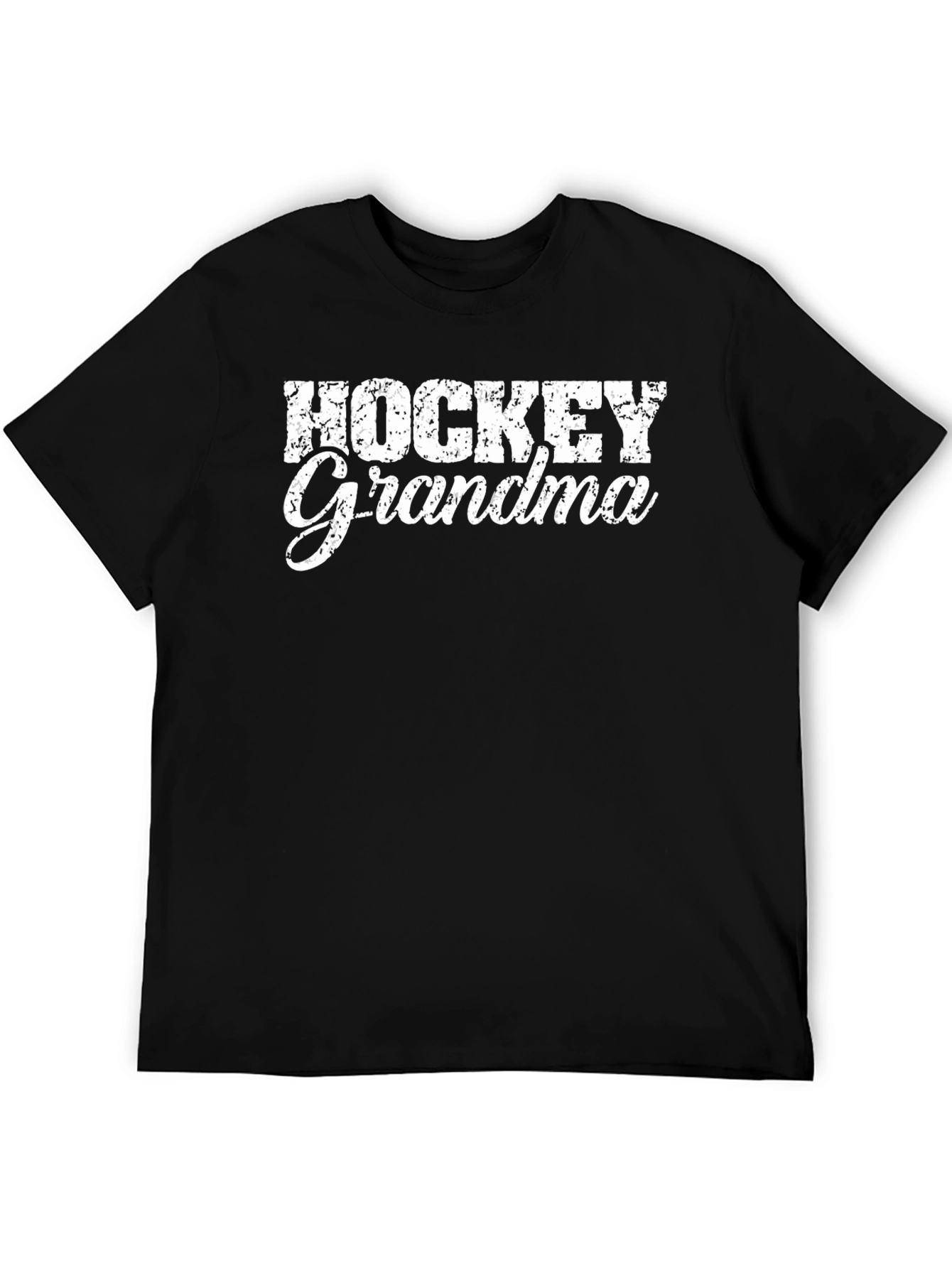 Black Hockey Grandma T-Shirt - Black view 5
