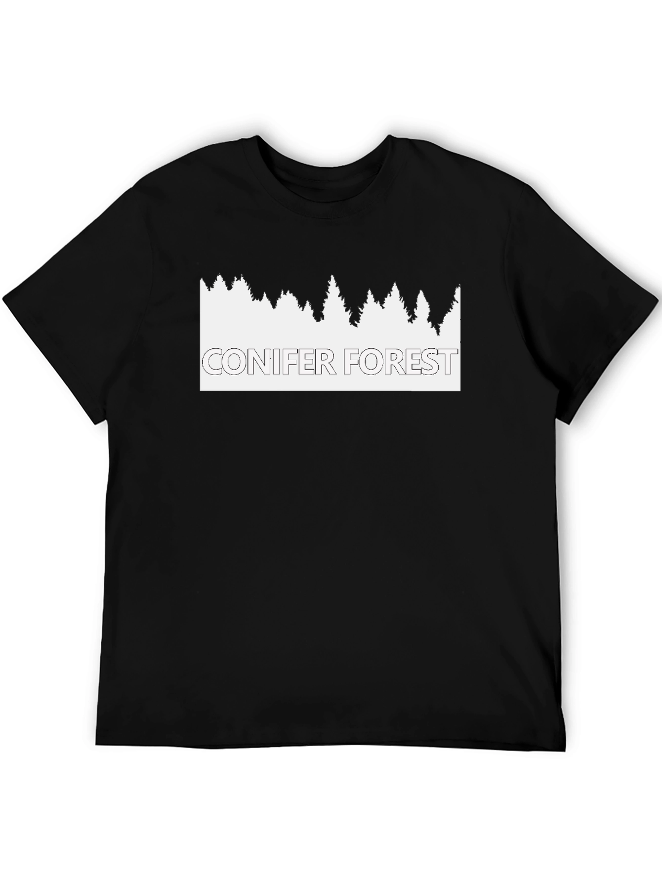 Black Conifer Forest Graphic Tee - Nature Inspired T-Shirt view 5