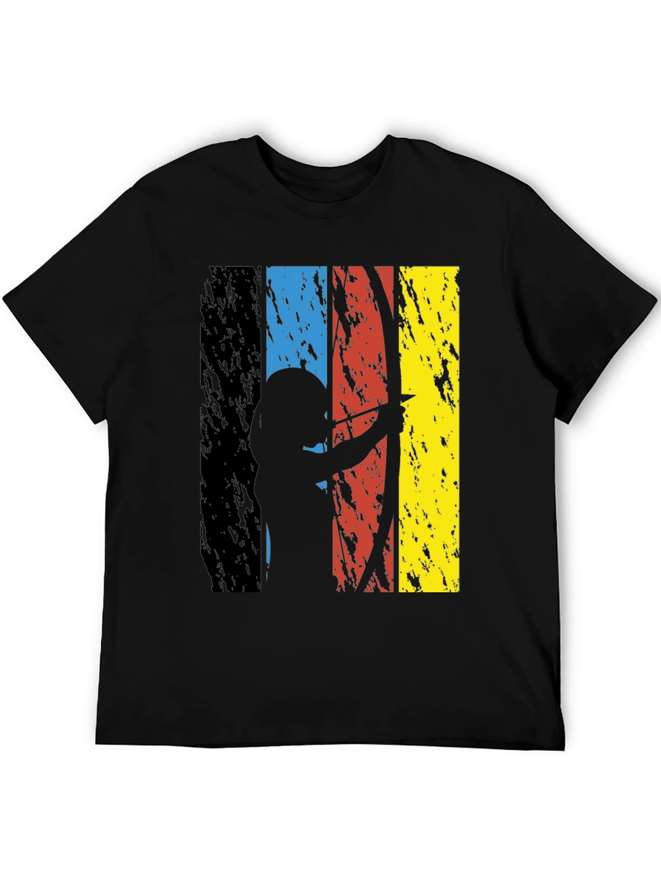 Black Archery Silhouette Graphic Tee - Grunge Style view 5