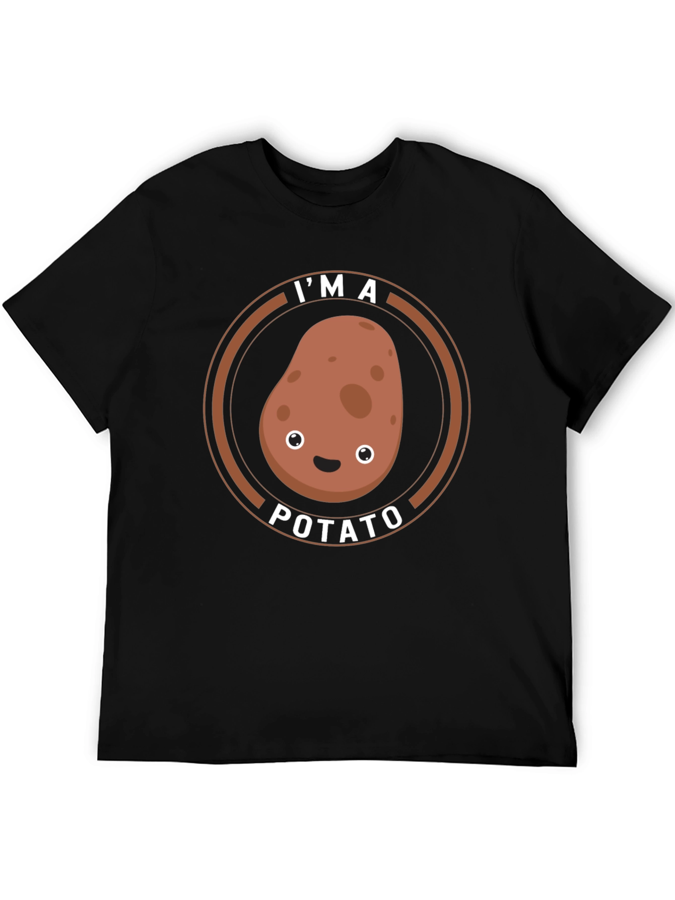 Black I'm A Potato Funny Graphic T-Shirt view 5