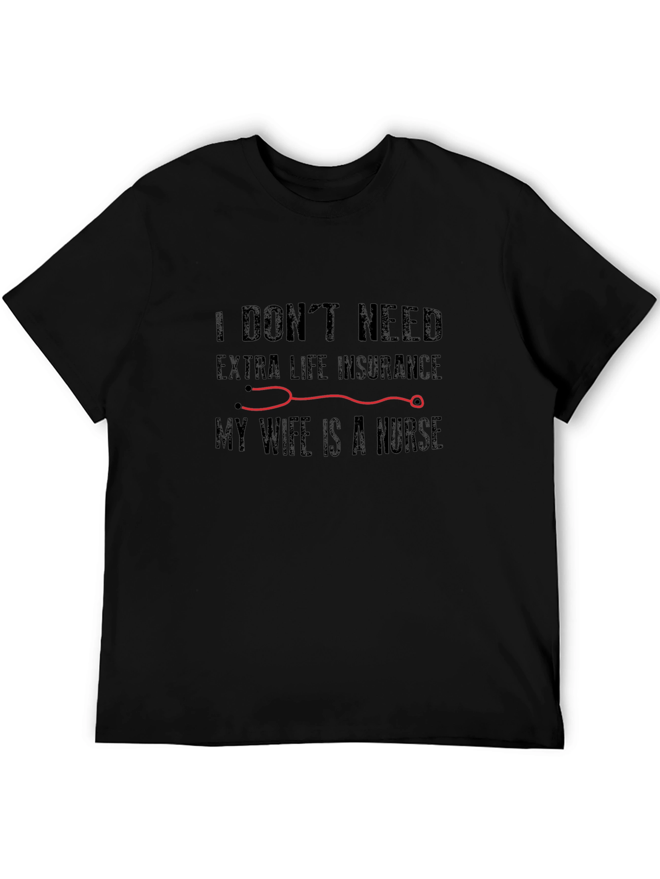 Black Nurse Wife T-Shirt: Extra Life Insurance Humor view 5