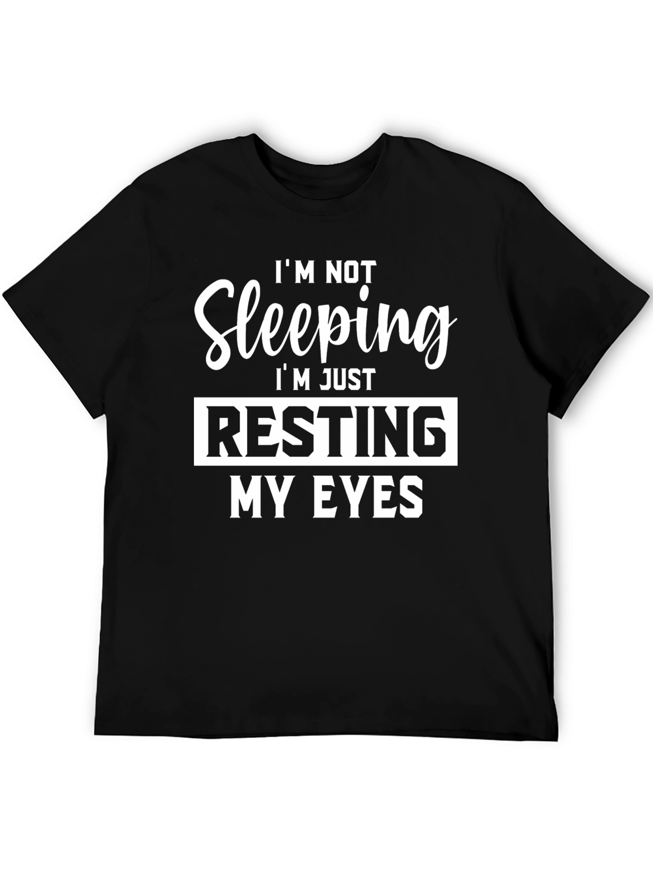 Black Resting My Eyes Graphic Tee - Funny Slogan T-Shirt view 5