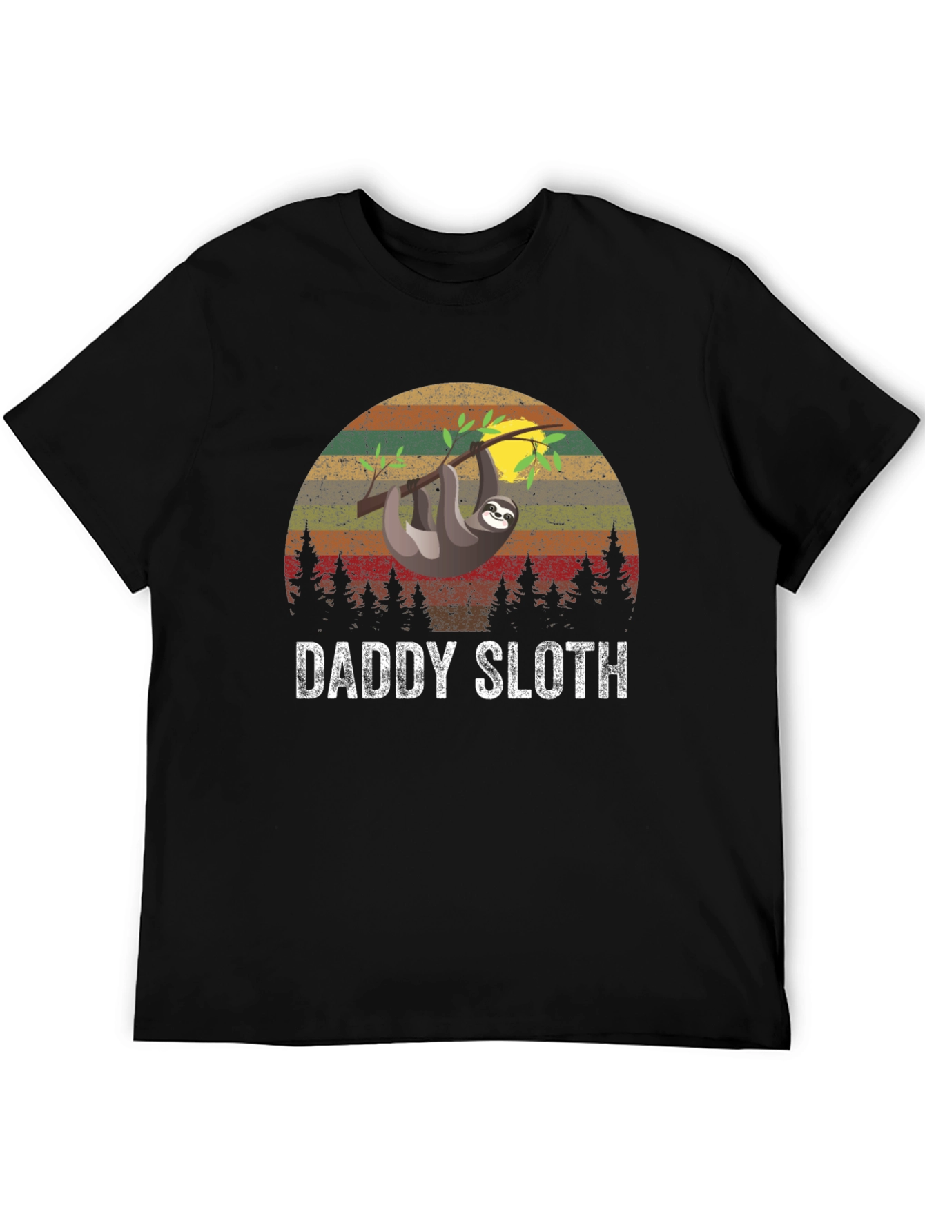 Black Daddy Sloth Graphic T-Shirt view 5